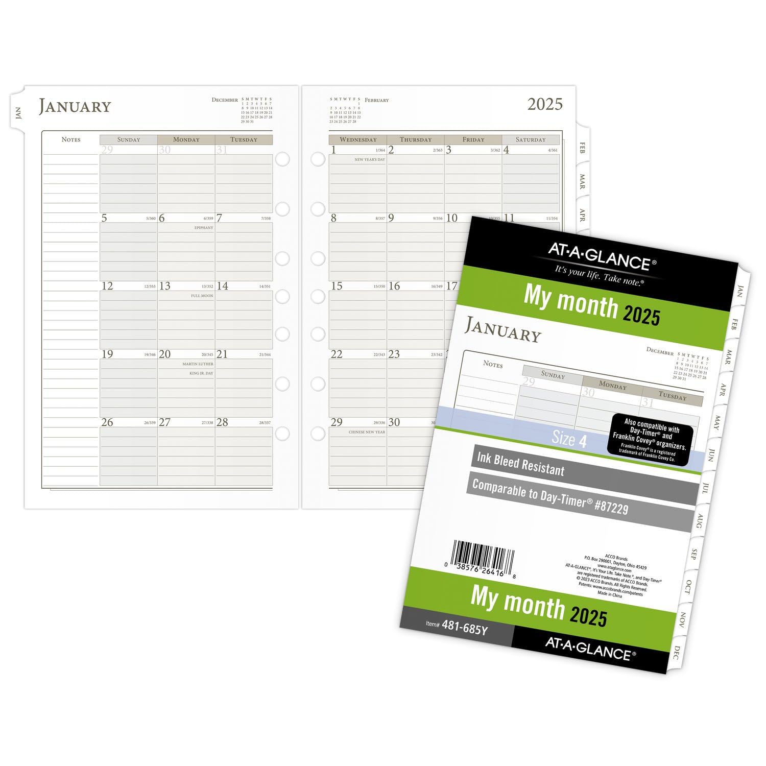 AT-A-GLANCE 2025 Monthly Planner Refill - 5.5