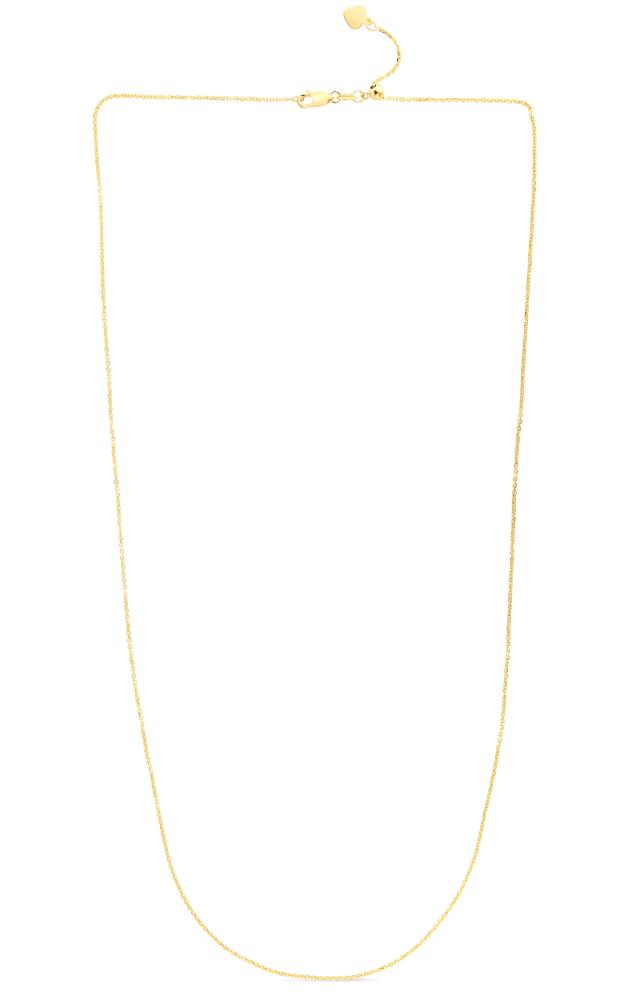 14K Gold 1.1mm Adjustable Diamond Cut Cable Chain Necklace for Women - Dainty Layering Jewelry for Everyday Wear & Special Occasions