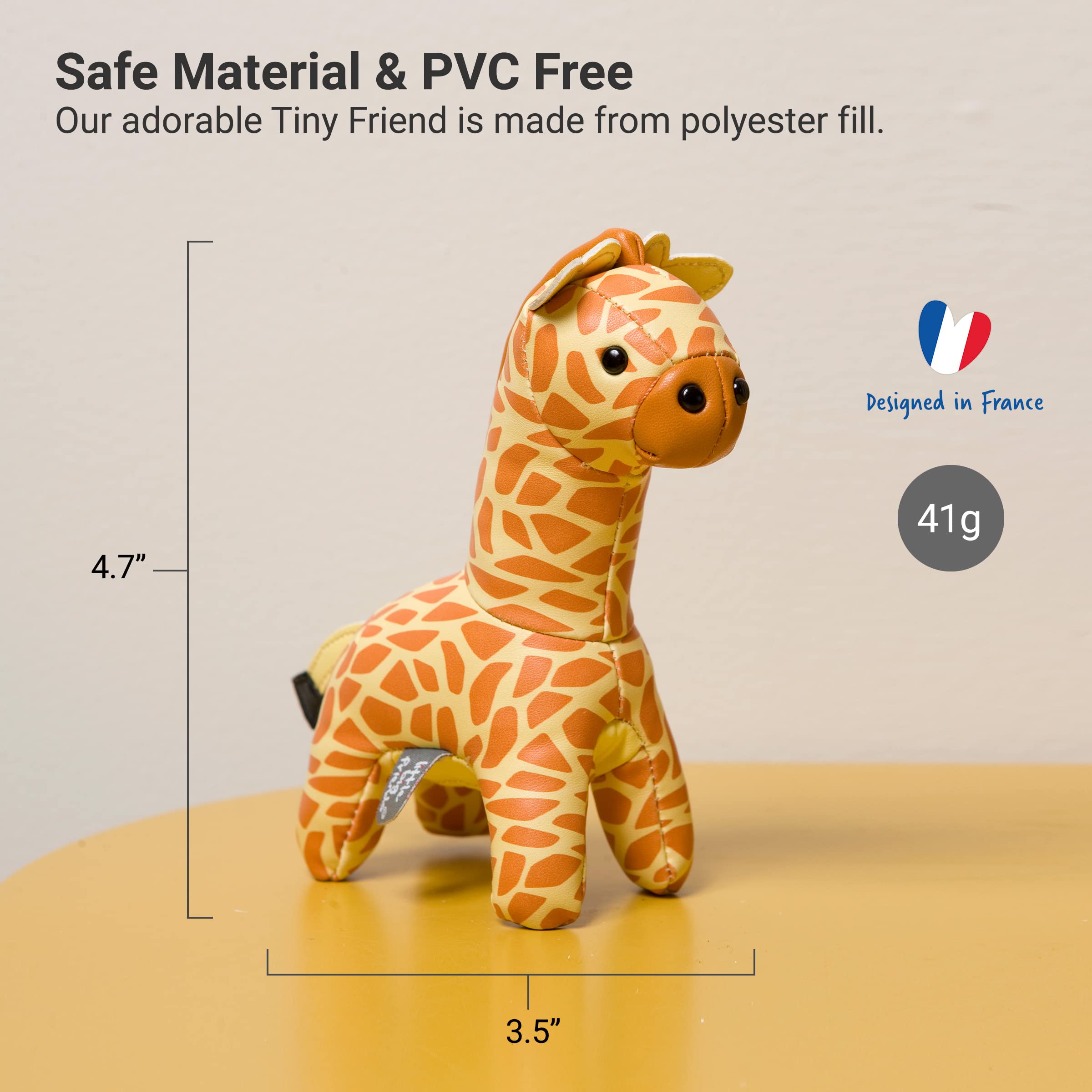Little Big Friends Tiny Friends - Gina The Giraffe Rattle Toy | Soft Stuffed Animal for Babies | Machine Washable & Easy to Clean | Perfect Newborn Gift & Sensory Play Toy for Infants