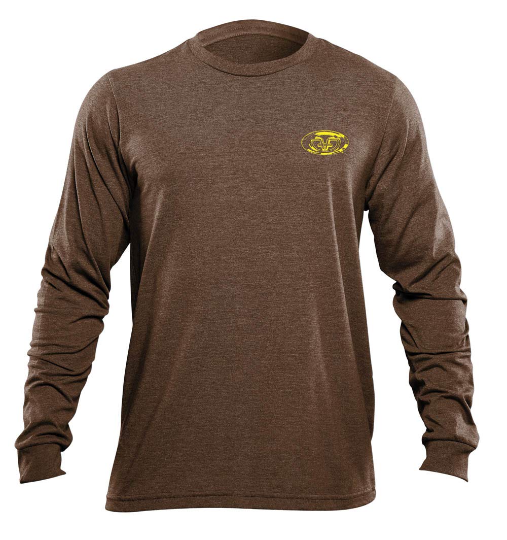 Flying Fisherman TL1712BL Long Sleeve Chalk Sail T-Shirt for Men - Heather Brown, Large Size - Comfortable Fishing & Outdoor Activities Shirt