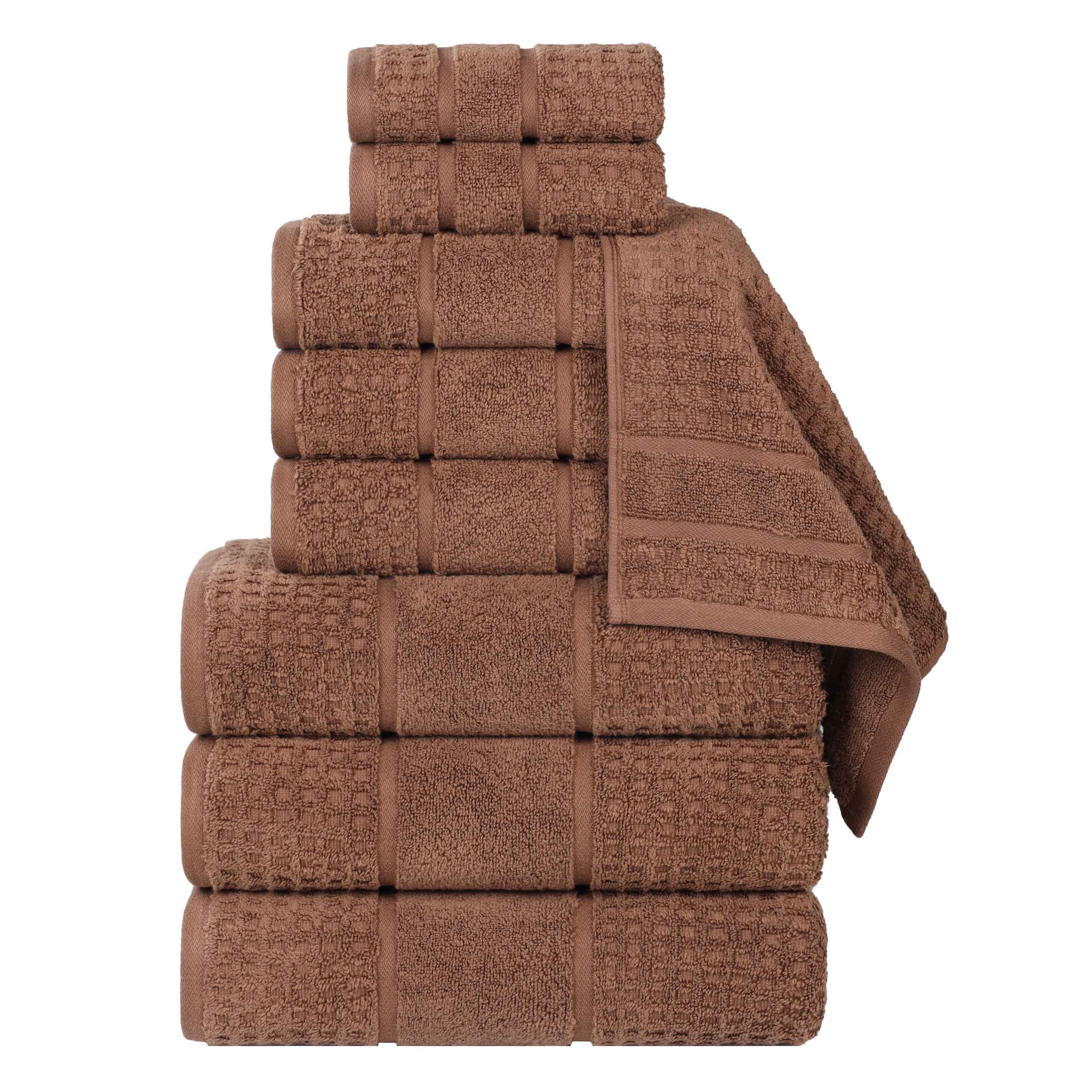 Premium Zero Twist Cotton Waffle Honeycomb Towel Set - 9 Piece Ultra Soft & Absorbent Bath Towels for Spa, Gym & Luxury Home Use