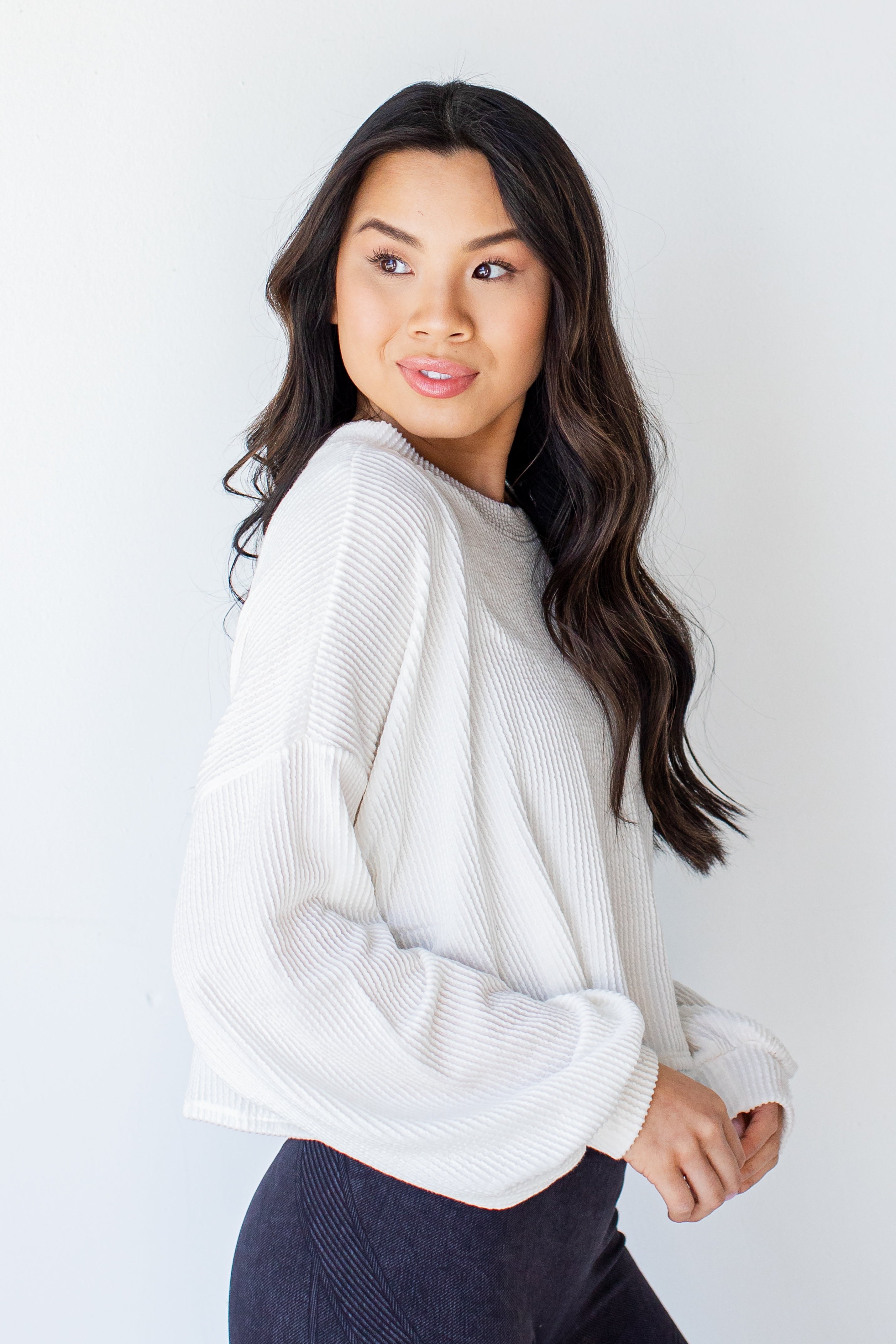 Call The Shots Cropped Corded Pullover Sweater - Trendy Women's Fashion Top for Casual Outfits & Layering | Perfect for Streetwear, Date Nights & Weekend Looks