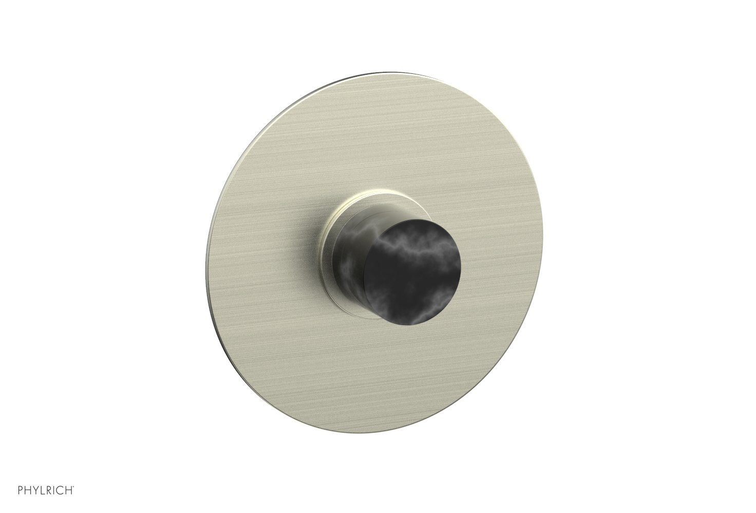 BASIC II Pressure Balance Round Shower Plate & Handle Trim Kit - Black Marble Handle 4 182 - Perfect for Modern Bathroom Renovations and Spa-Like Shower Experiences