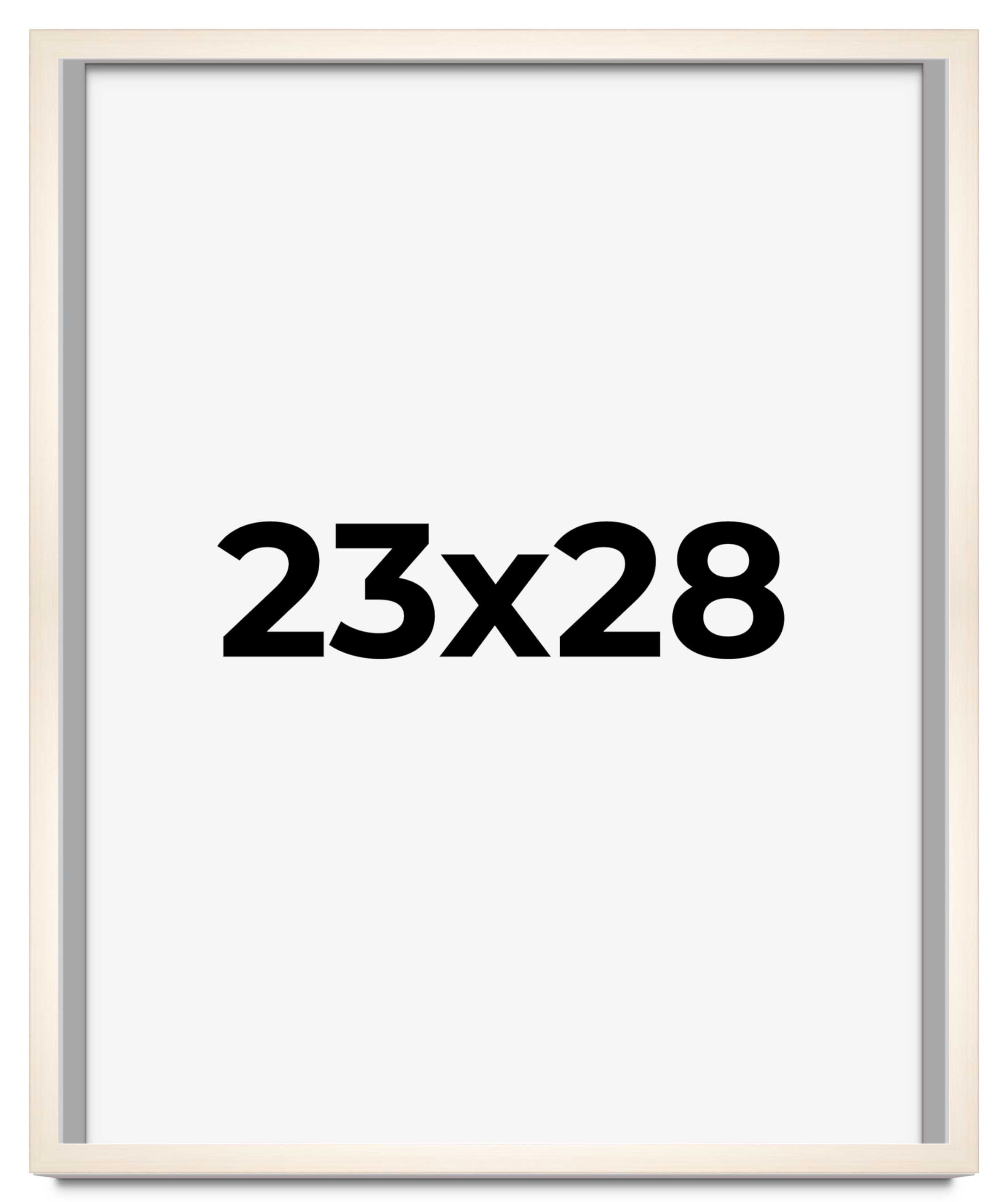 CountryArtHouse 23x28 Inch Whitewashed Solid Wood Picture Frame with UV Acrylic & Acid-Free Backing - 0.8125