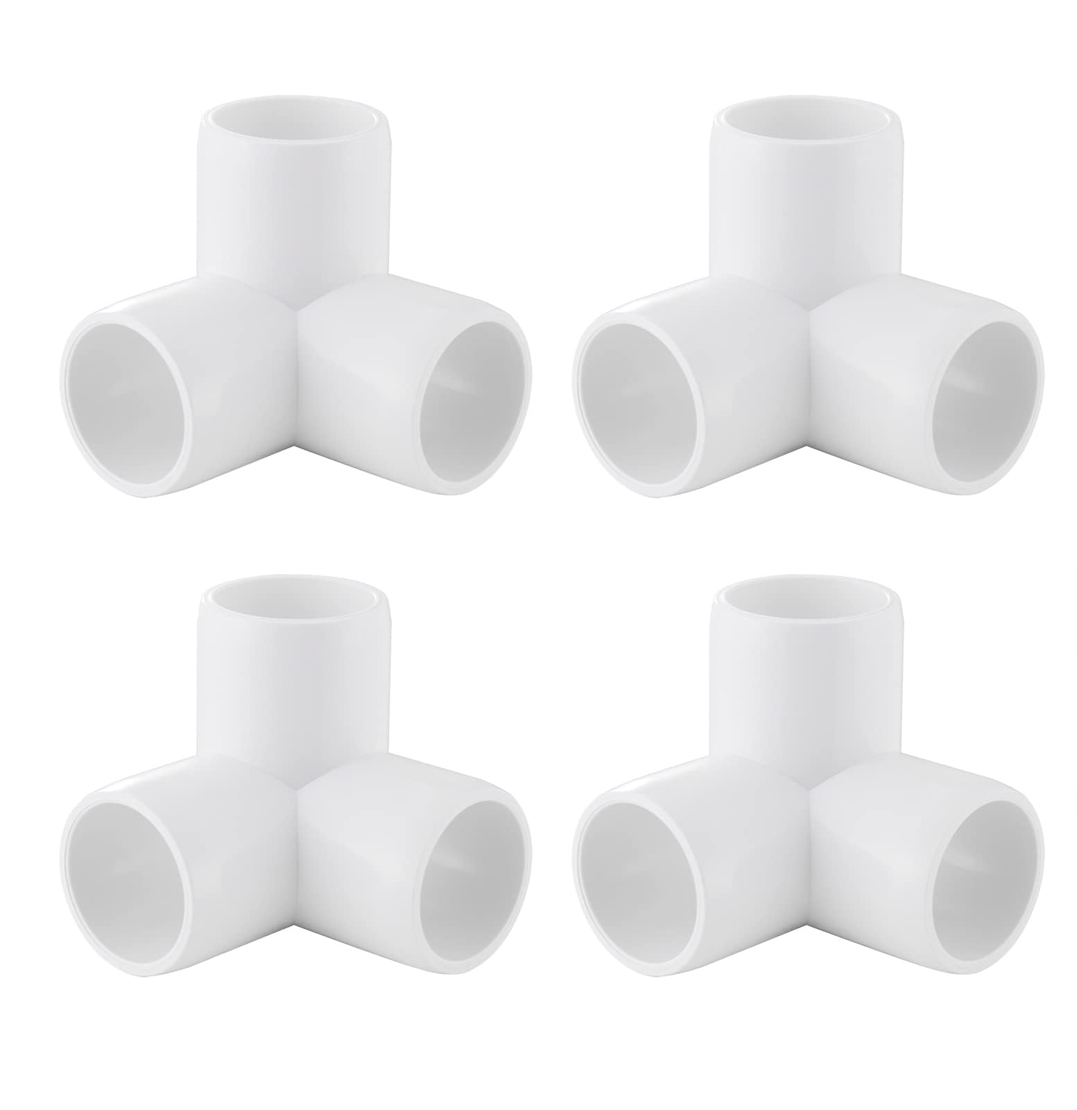 3/4 Inch 3-Way PVC Pipe Fittings - White PVC 3-Way Connectors (12 Pack) - Furniture Grade for DIY Projects, Home Improvement & Plumbing Applications