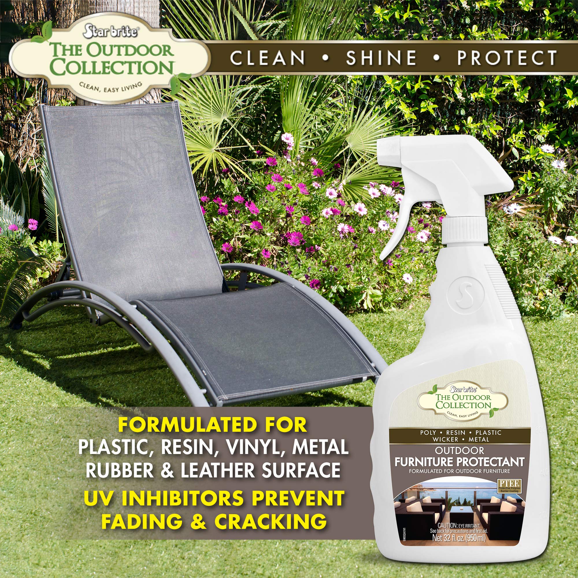 STAR BRITE Outdoor Furniture Protectant Spray - 32 oz UV Protection for Patio Chairs, Couches & Outdoor Furniture | Waterproof & Weatherproof Sealant | Perfect for Backyard, Deck & Poolside Furniture Care