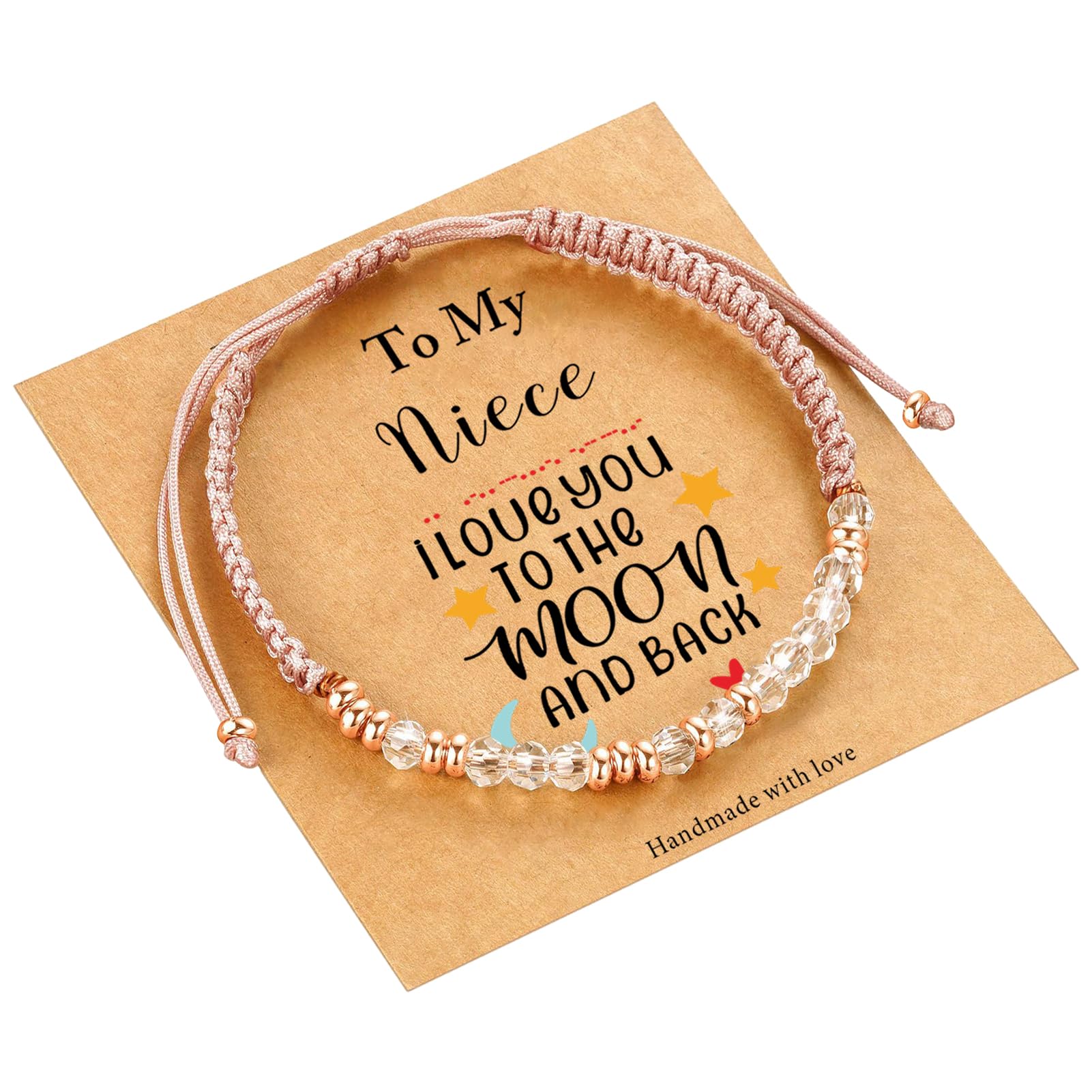 Pink Morse Code Bracelet for Women & Teens - Easter, Birthday, Graduation Gift from Aunt - I Love You Message - Perfect for Niece, Daughter, or Friend - Great for Daily Wear & Special Occasions