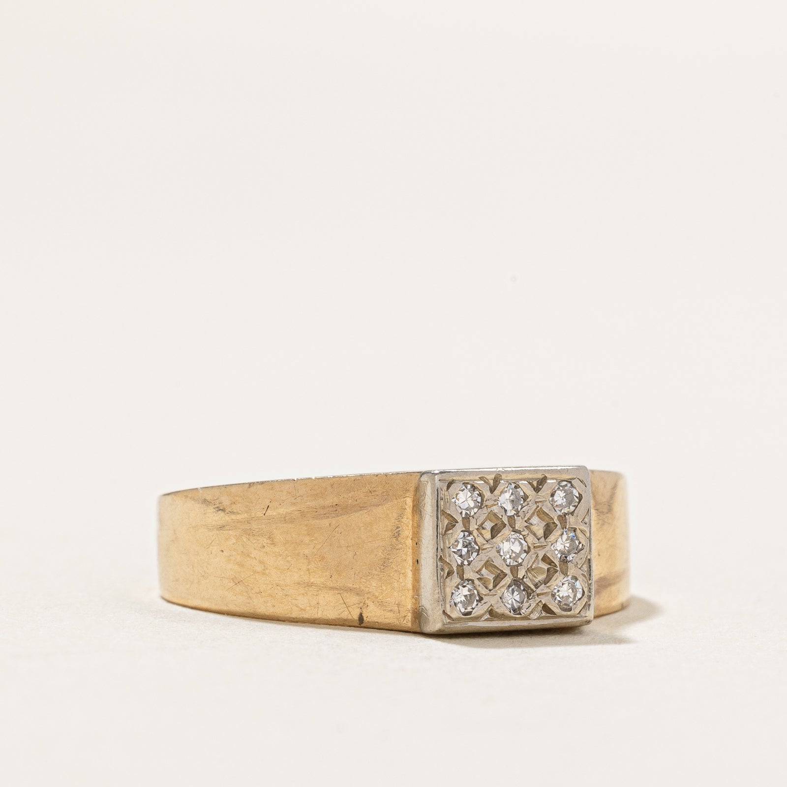 0.45ctw Diamond Grid Ring - Size 6.25 | Elegant Stackable Band for Women | Perfect for Weddings, Anniversaries & Everyday Wear