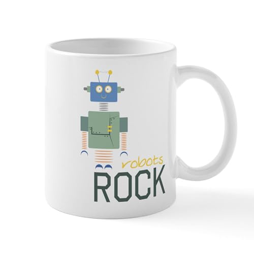 White - Robots Rock Mug