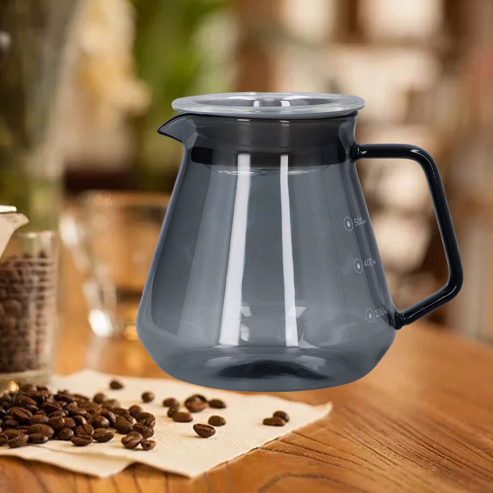 Premium 500ml High Borosilicate Glass Pour Over Coffee Maker - Electroplated Grey Dripping Kettle with Heat-Resistant Carafe for Home, Kitchen & Office Use | Perfect for Specialty Coffee Brewing, Tea Making & Barista Enthusiasts