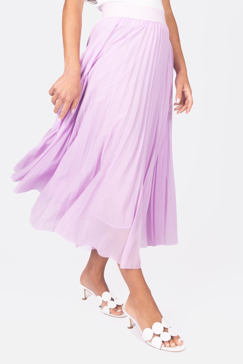 ALIYA Women's Light Pink Skirt - Flowy Midi Length, Casual & Elegant for Summer Outfits, Beach, and Office Wear