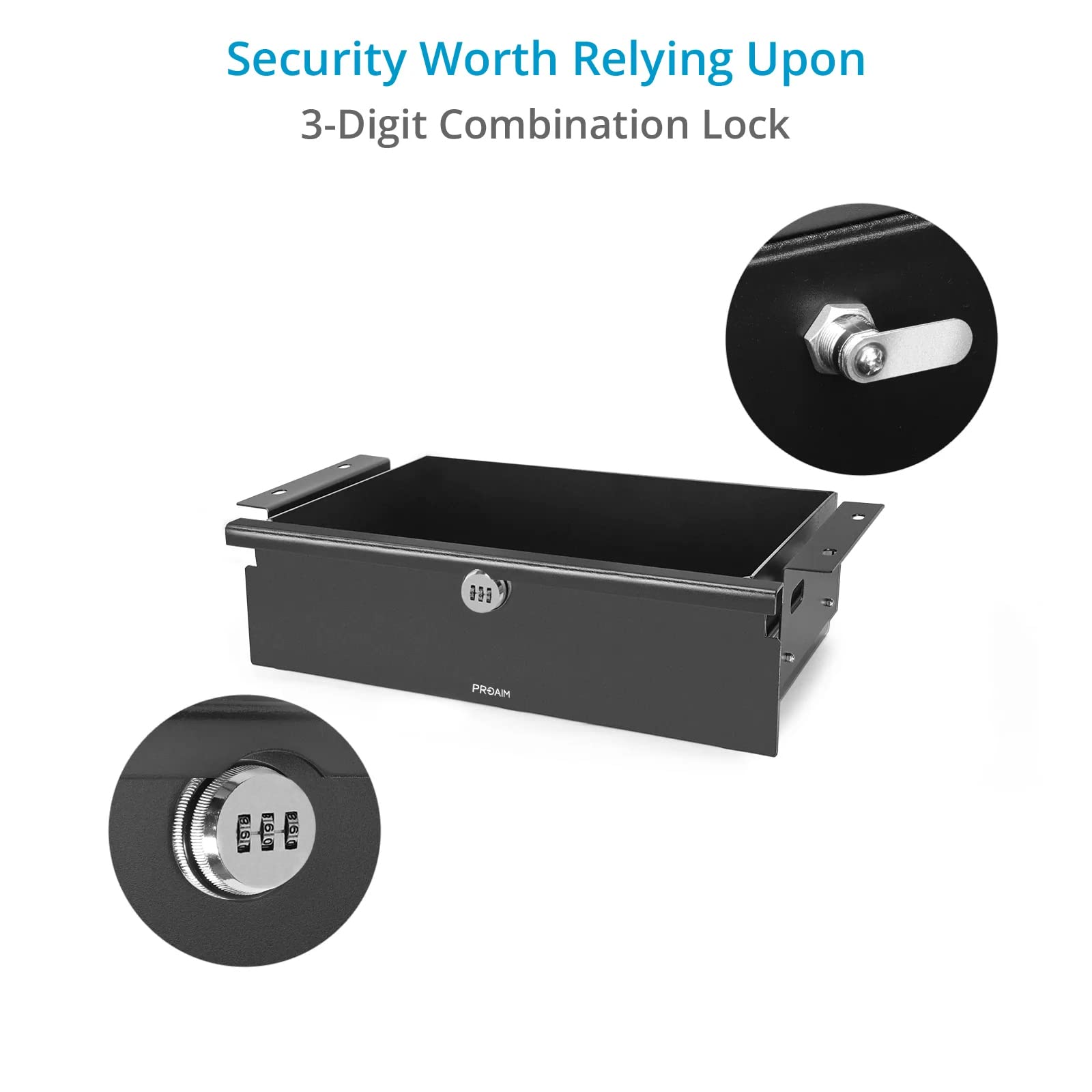 PROAIM Smart Lock Bottom Drawer for Audio Video Camera Accessories & Tools - Secure Storage for Soundchief Cart Workstation with 3-Digit Combination Lock (CT-SDCF-SD) | Perfect for Film Sets, Photography Studios & Broadcast Equipment Protection