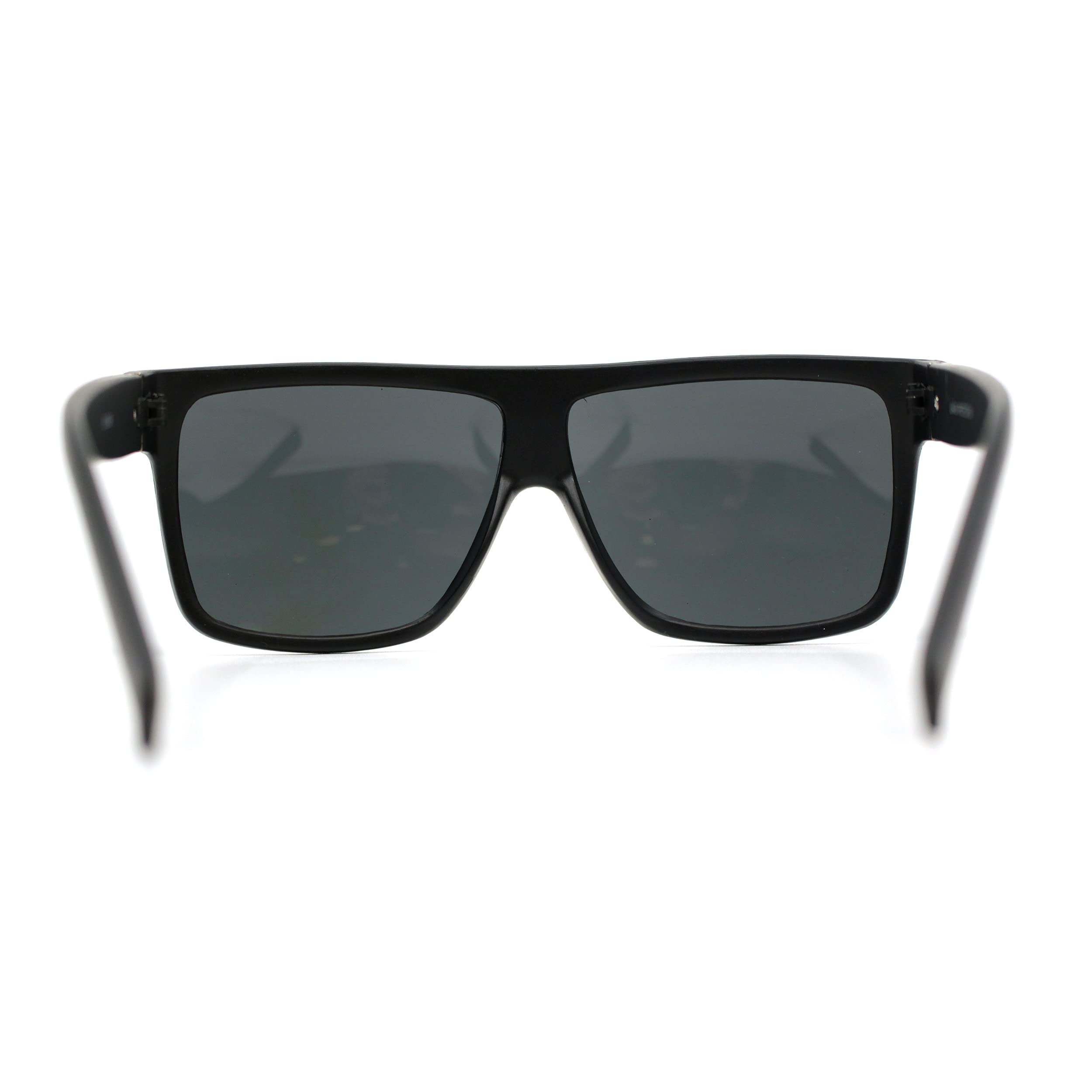 Kush Pot Logo Large Square Flat Top Mobster Sunglasses - All Black Gangster Style for Men & Women - Perfect for Hip-Hop, Streetwear, and Urban Fashion