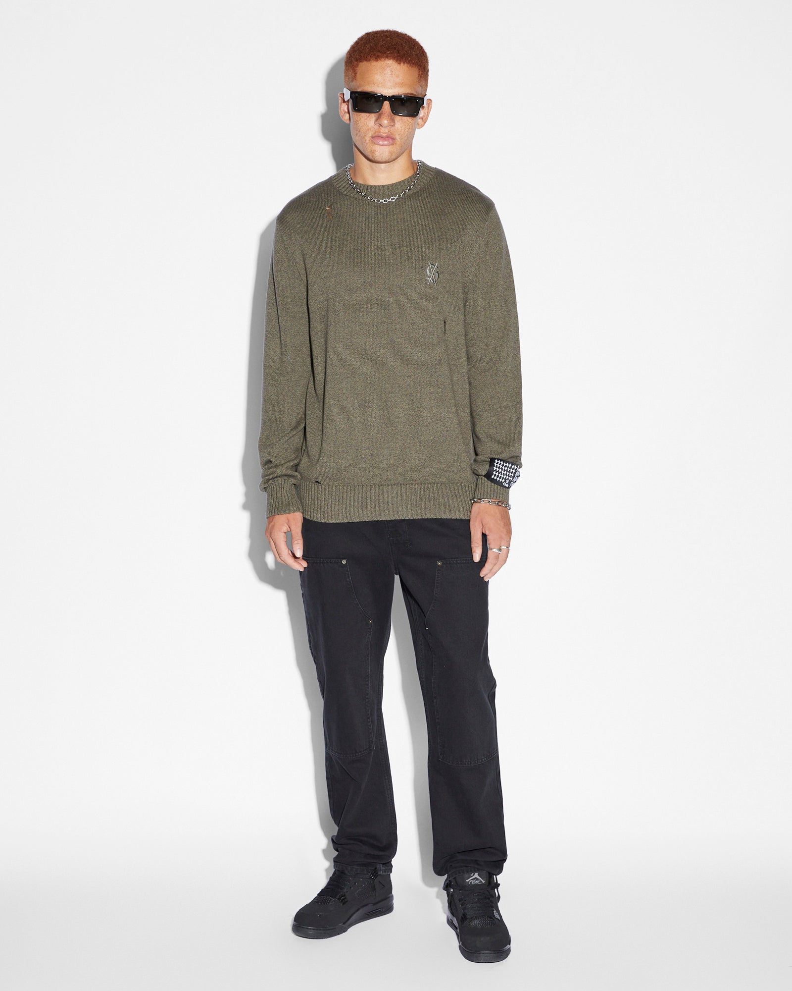 Vintage Dollar Knit Crew Sweater - Soft Cotton Unisex Pullover for Men & Women - Perfect for Casual Wear, Layering & Cold Weather Outfits