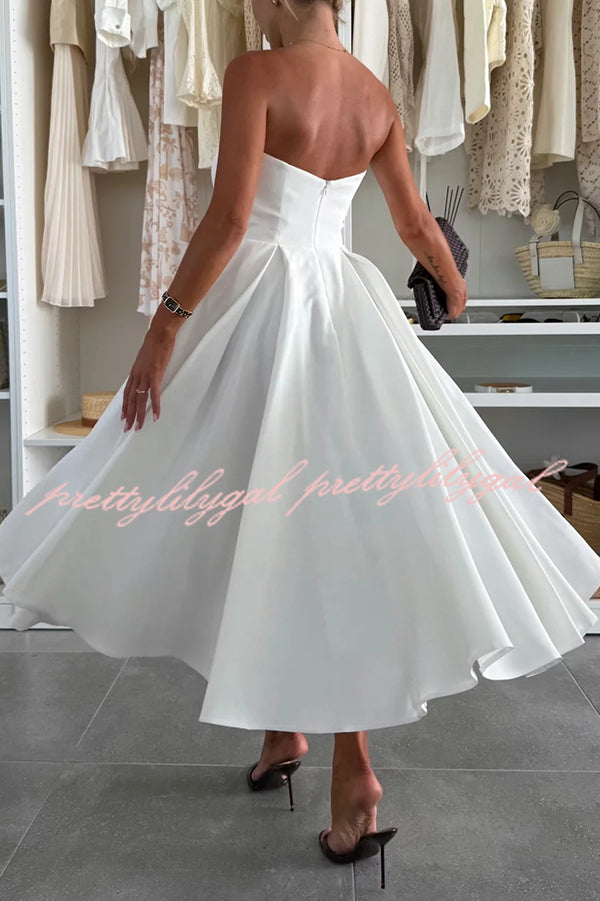 Elegant Solid Color Off Shoulder Pocket Midi Dress for Women - Summer Casual, Beach Vacation, Date Night Outfit