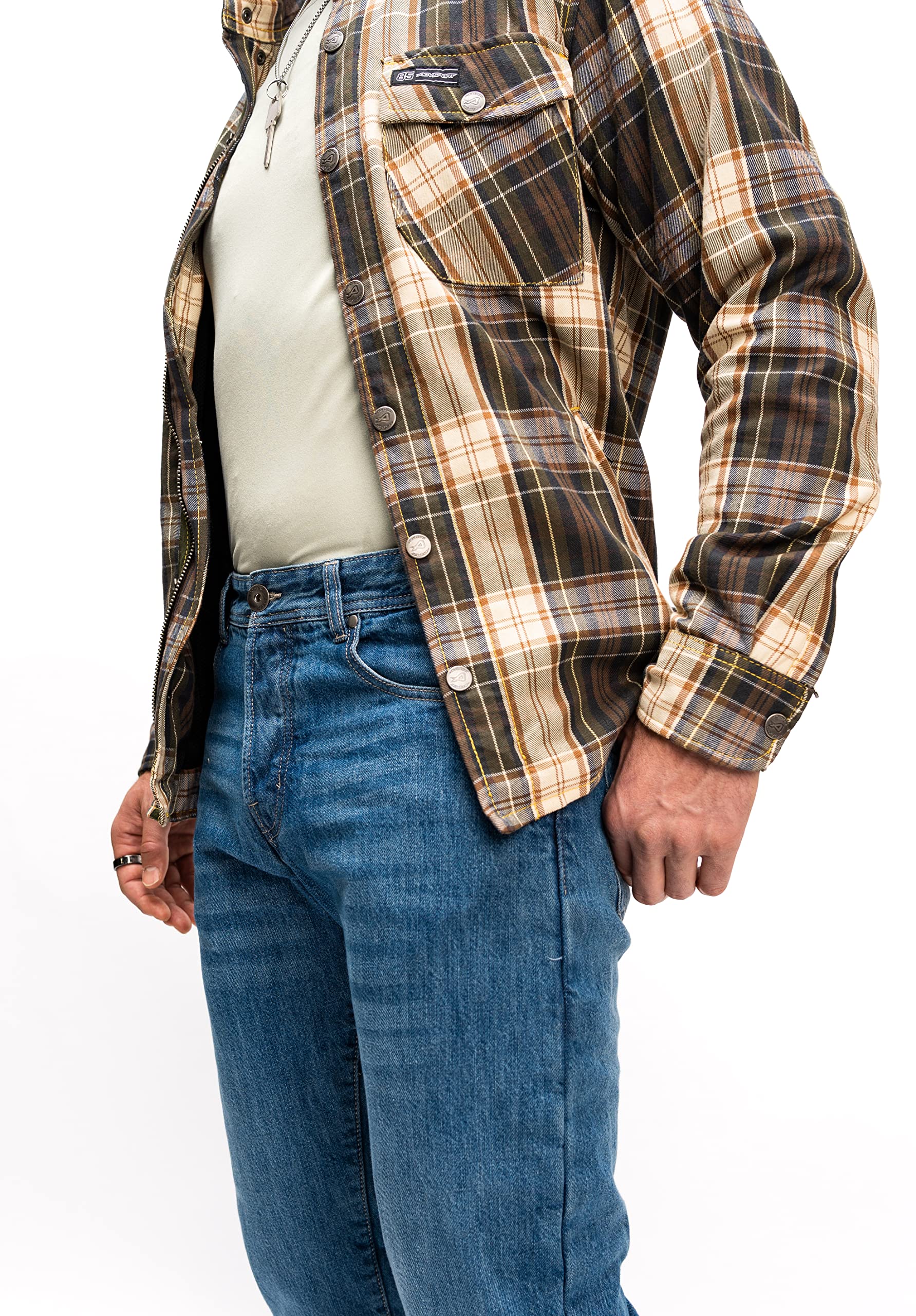 Men's CE Armor Motorcycle Jeans with 8000D Mil-Spec Protection & 40% Dupont Kevlar - Relaxed Fit for Comfortable Riding & Urban Commuting