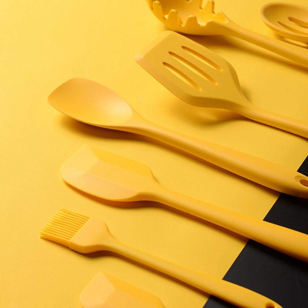 10-Piece Yellow Silicone Kitchen Utensil Set - Heat Resistant, Non-Stick Cooking Tools with Storage Box - Perfect for Baking, Frying & Everyday Meal Prep