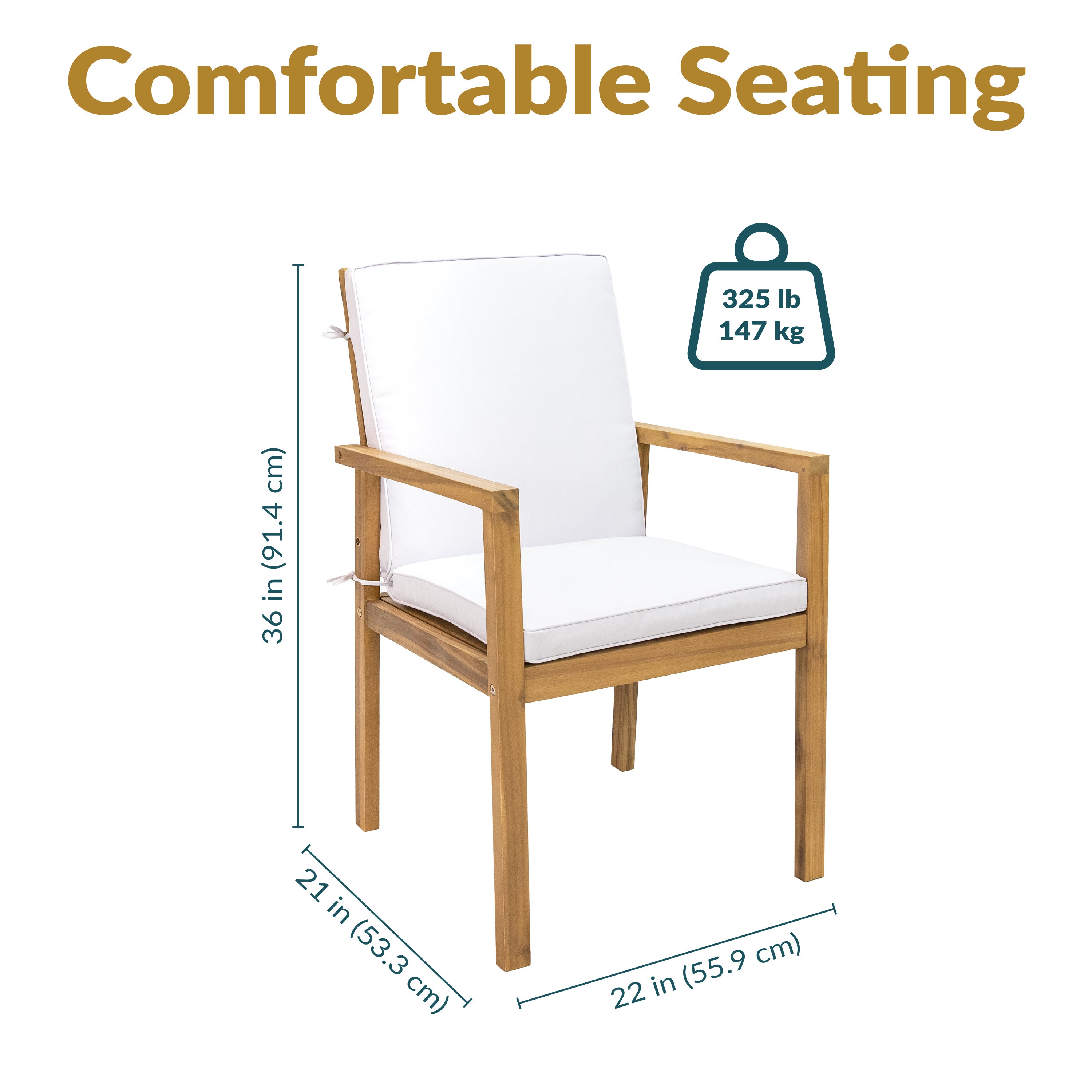 Sunnydaze Rodanthe Outdoor Patio Dining Chairs with Cushions - Set of 2, Weather-Resistant Rattan Furniture for Backyard, Garden, Poolside & Patio Relaxation