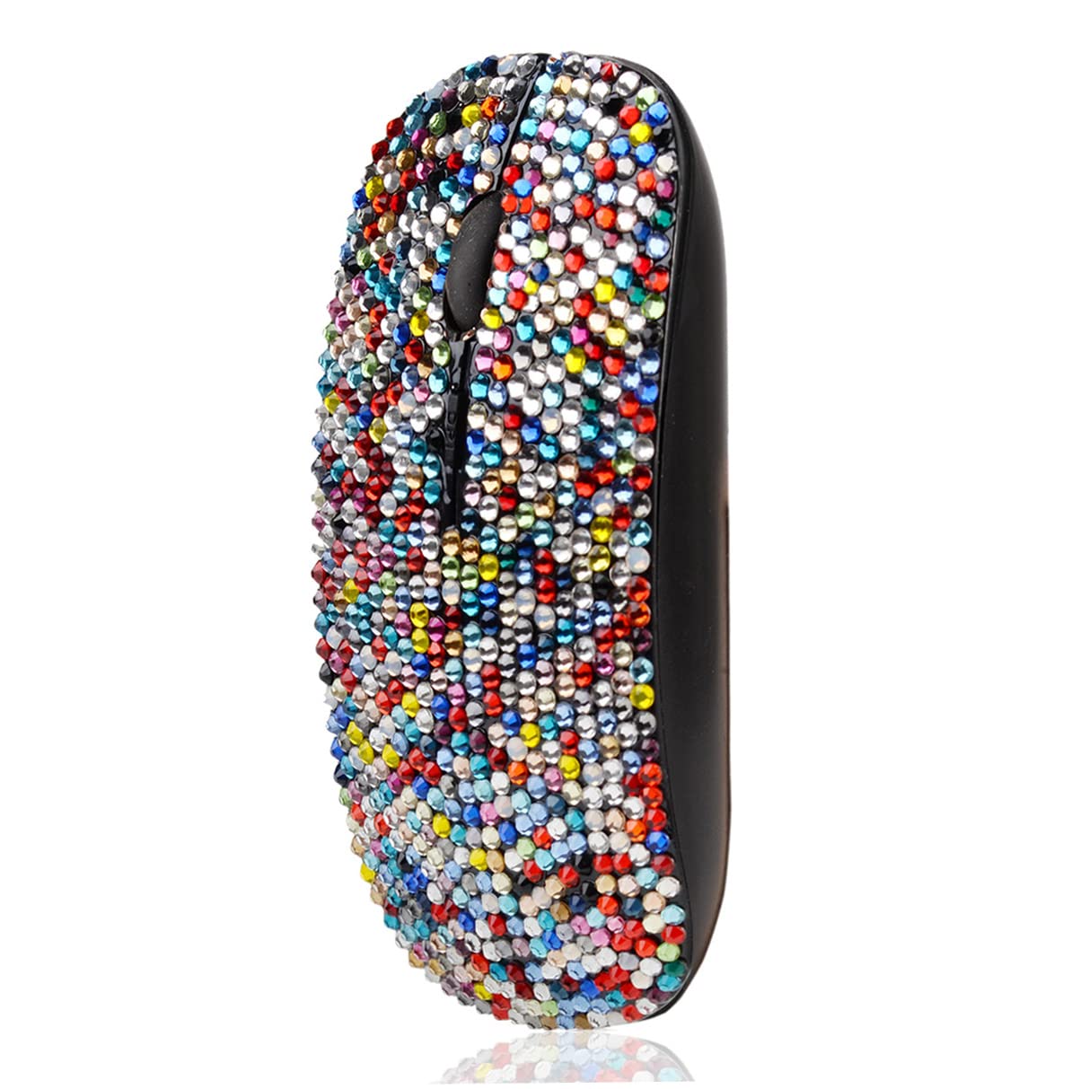 Sparkling Rechargeable Wireless Mouse with Austrian Crystal Rhinestones - Slim Bluetooth Mouse for Laptop, PC, Mac - Perfect Gift for Women, Girls (7 Color Options) - Ideal for Office, Home, Travel & Gaming Use