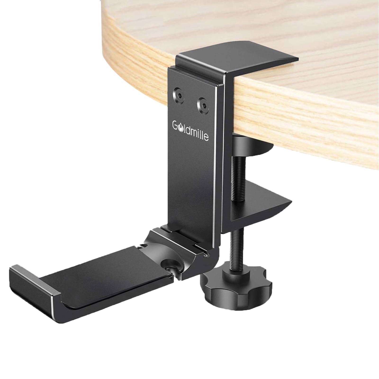 Premium Aluminum Headphone Stand with Cable Clip - Foldable Under Desk Hanger for Gaming & Workspace Organization | Space-Saving Headset Holder for Office, Home & Studio Use