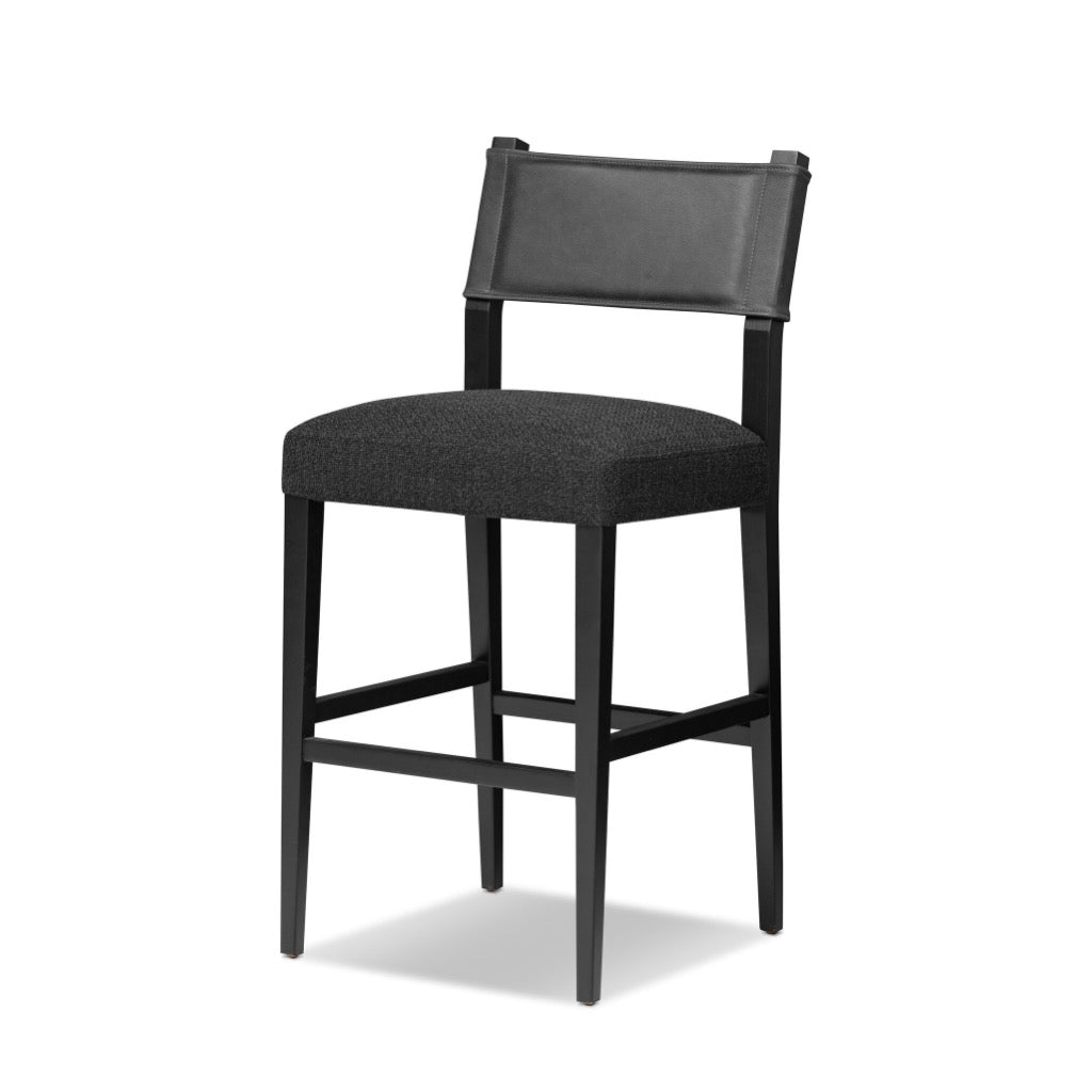 Gibson Black Ferris Stool - Adjustable Height Bar Stool for Kitchen, Dining, and Home Decor - Modern Industrial Style Seating