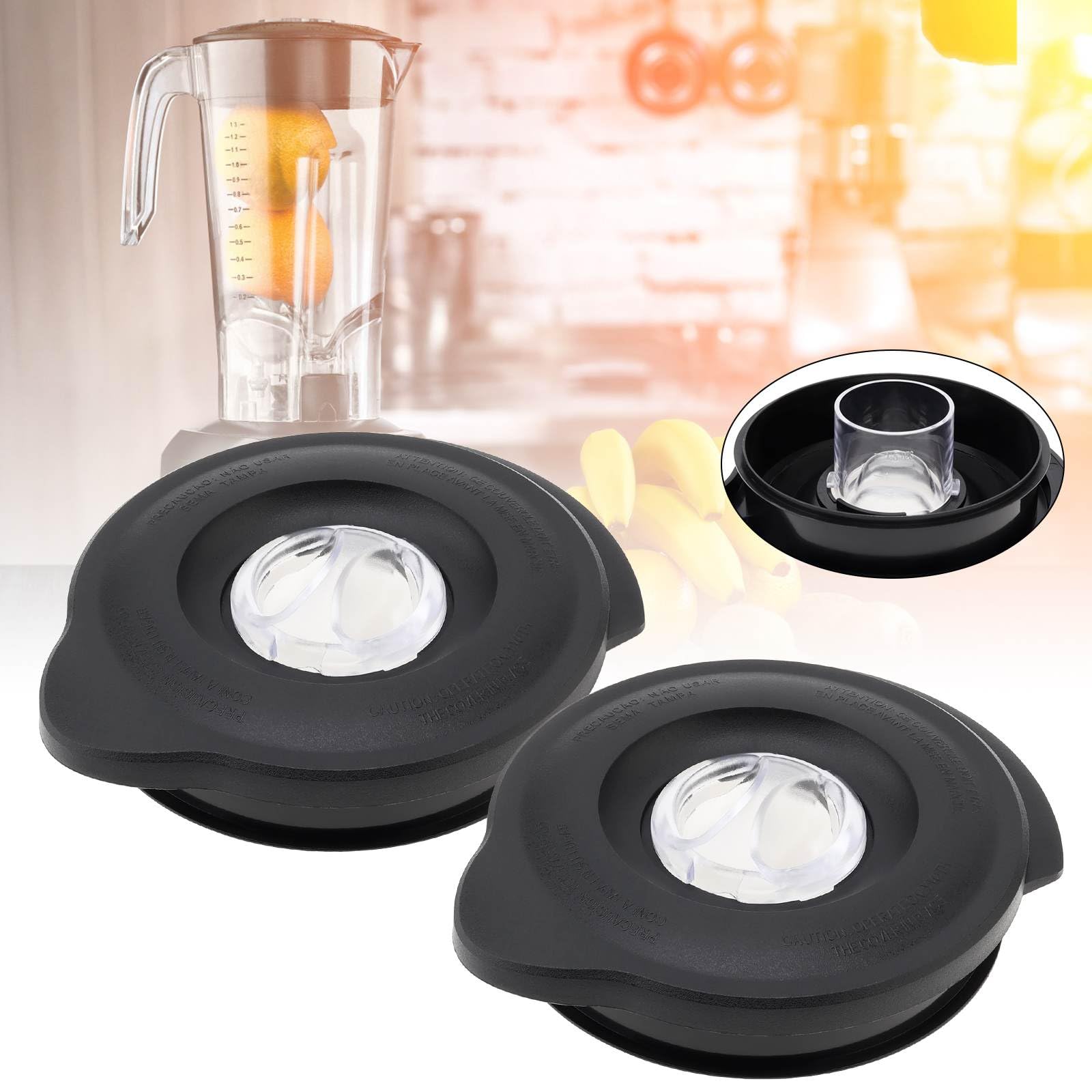 Oster Blender Lid Cover Replacement - 2Pcs Compatible with Osterizer Classic Series 6-Cup Glass Jar & Oster Pro 1200 Blender - Durable Blender Accessories for Smoothies, Shakes & Food Prep