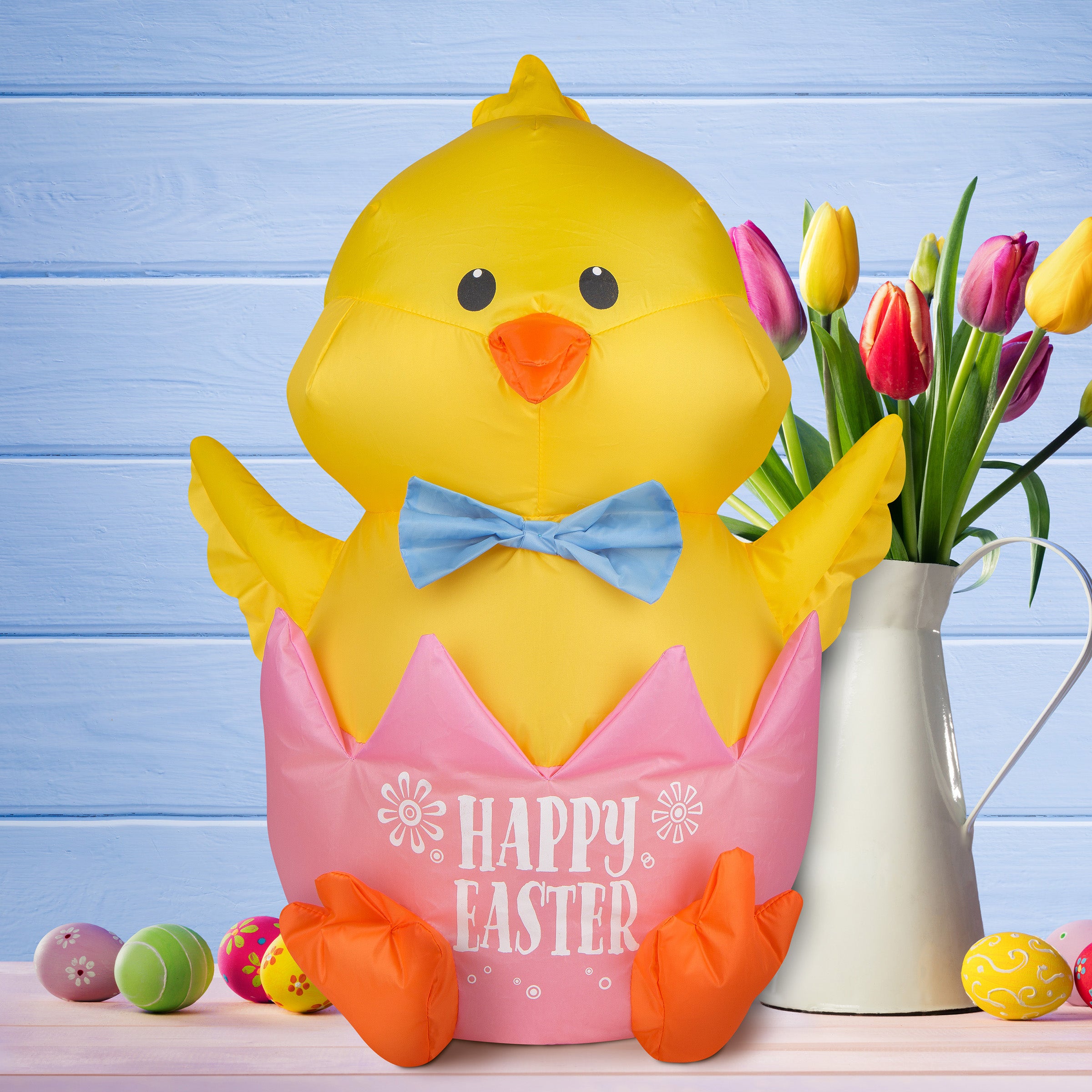 20 Inch Inflatable Waving Chick Easter Decoration - Fun Outdoor Yard Decor for Spring, Easter Party & Garden Festivities