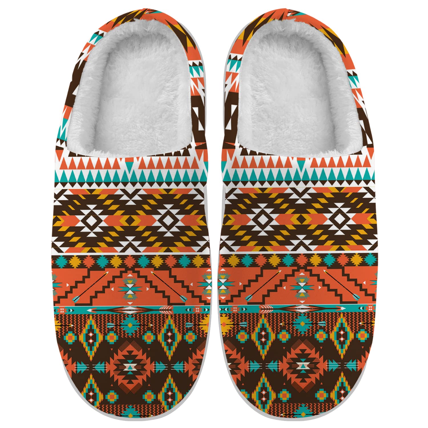 **Ciadoon Aztec Slippers for Women & Men - Memory Foam Fuzzy House Slippers, Slip-On Winter Sandals - Cozy Indoor/Outdoor Shoes for Home, Gifts & Relaxation**