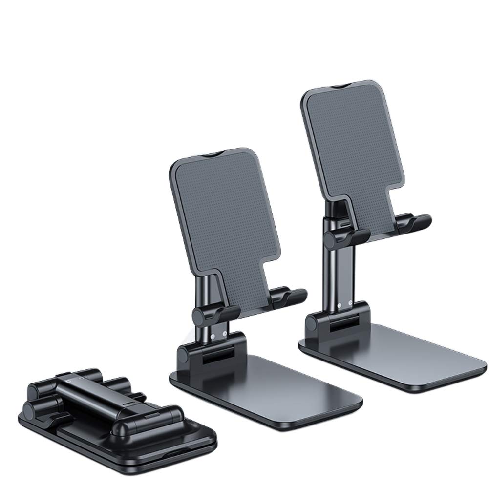 Foldable Cell Phone Stand - Adjustable Angle & Height Phone Holder for Desk, Tablet Stand Compatible with iPhone & All Smartphones - Perfect for Watching Videos, Video Calls & Hands-Free Use