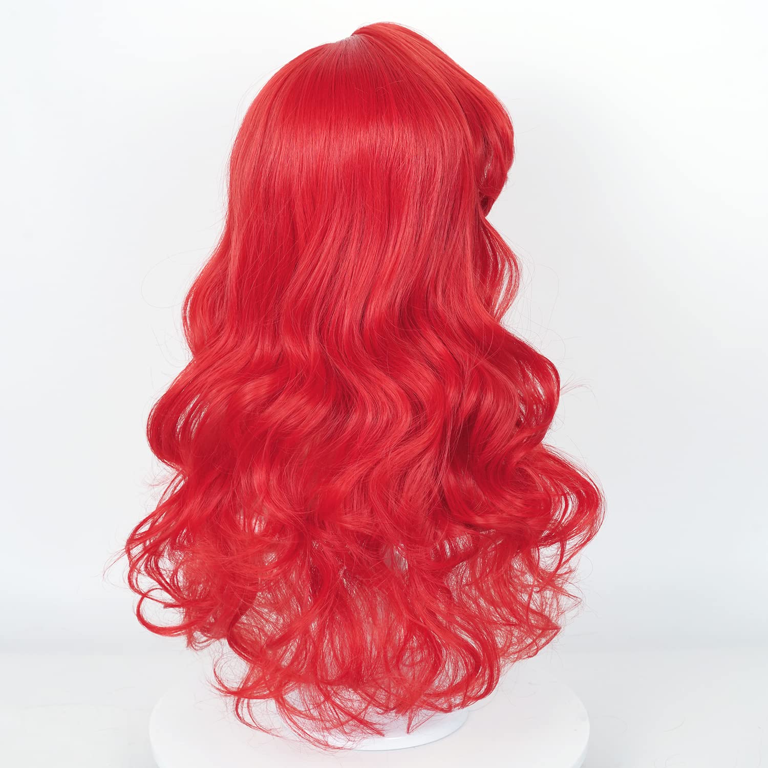 ProBeauty 21-inch Red Mermaid Wig for Kids & Girls - Curly Wave Synthetic Hair with Starfish Hair Clips | Perfect for Halloween Costumes, Cosplay, Mermaid Themed Parties & Dress-Up Play