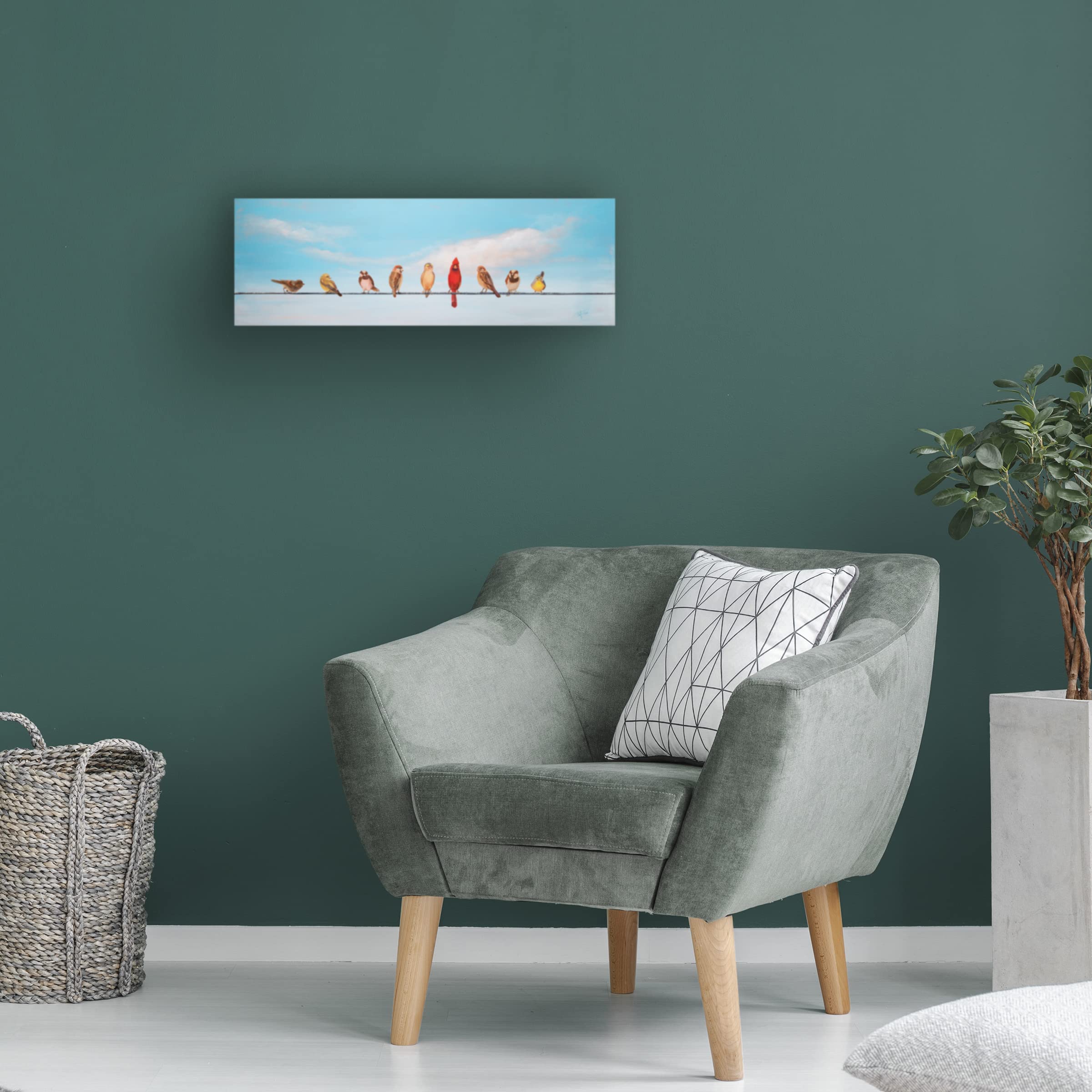 Sweet Birds On A Wire I Canvas Wall Art by Sandra Iafrate - Handmade Home Decor for Living Room, Bedroom & Office
