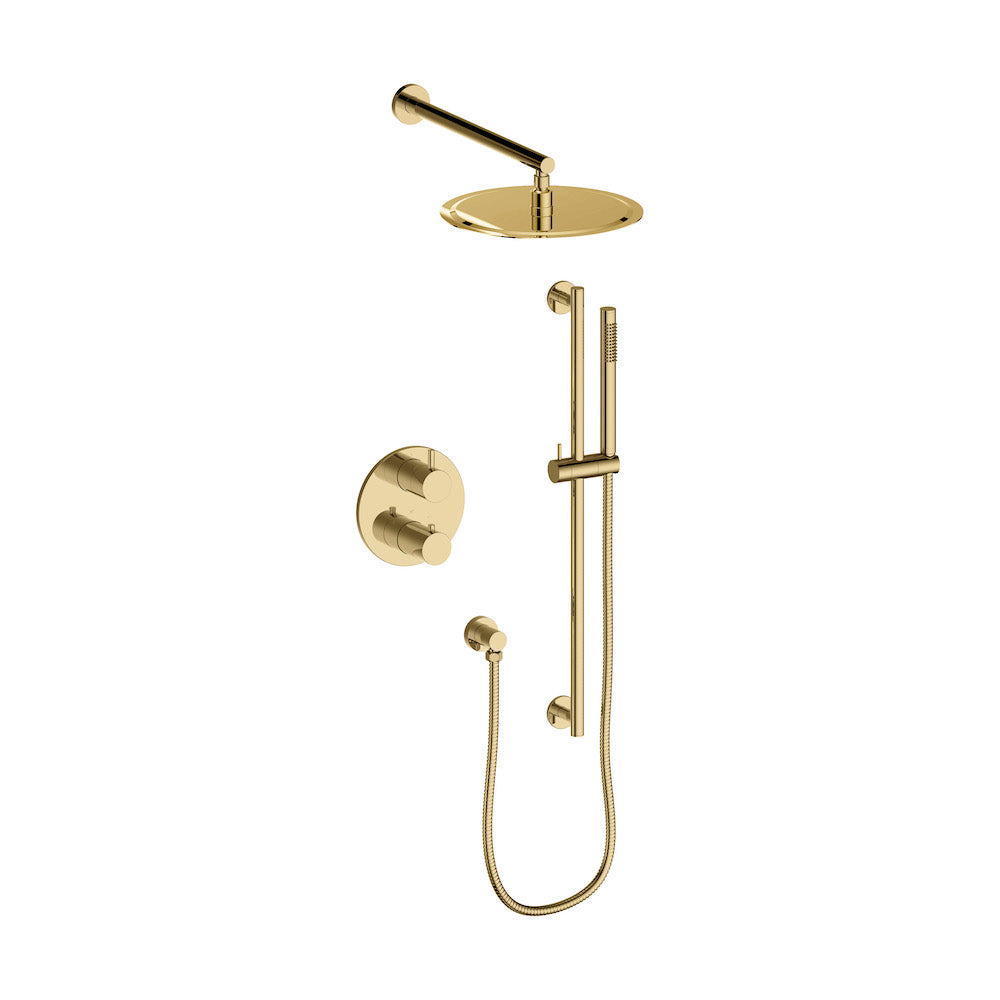 ZLINE Emerald Bay Thermostatic Shower System in Polished Gold - Luxury Rainfall Showerhead with Temperature Control for Spa-Like Bathroom Experience (EMBY SHS T2 PG) - Perfect for Master Bathrooms and Upscale Home Renovations