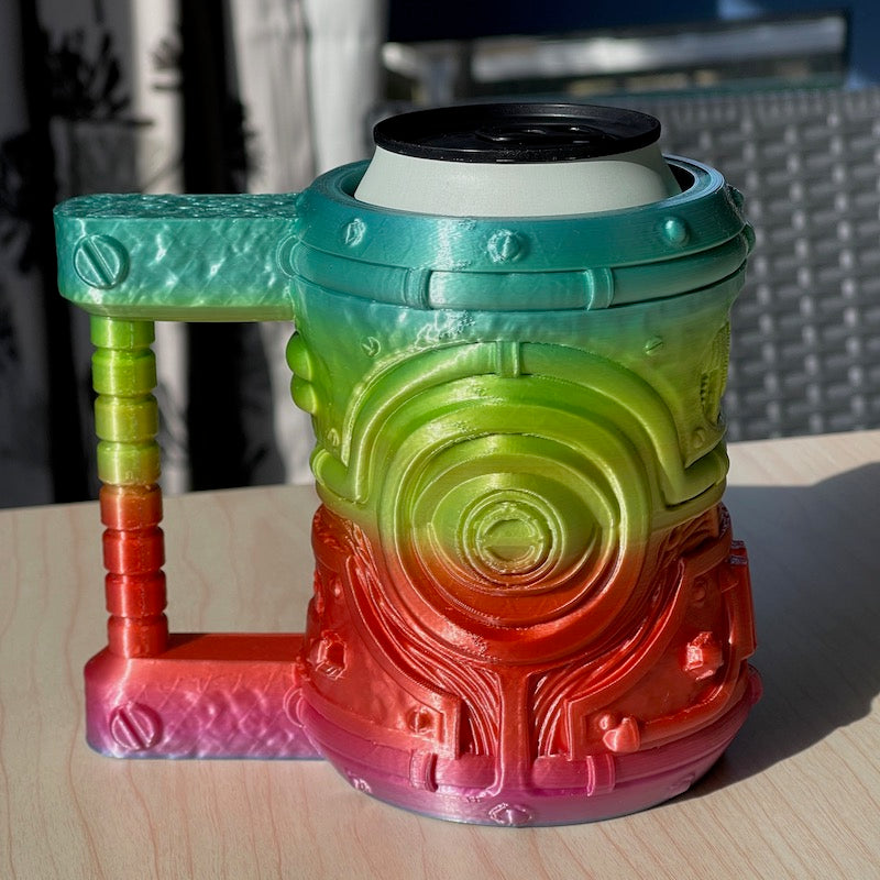 3D Printed Steampunk Beer Can Holder - Vintage Style Multicolor Drink Cup Insulator for Home, Bar, Party & Outdoor Activities