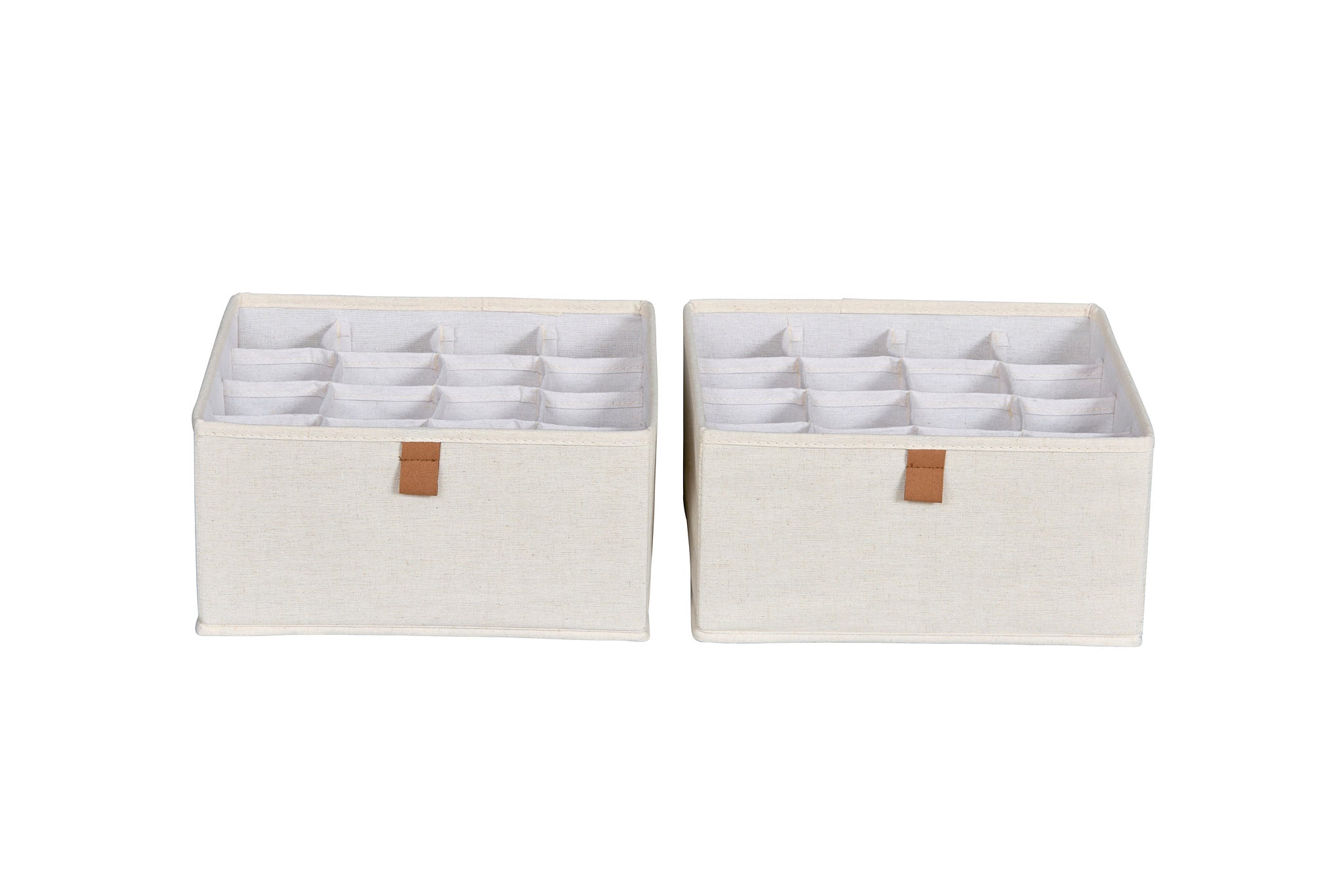 Premium Fabric Wardrobe Organizer Set - 16 Compartment Hanging Closet Storage (2-Pack, Cream) for Clothes, Shoes & Accessories - Perfect for Bedroom, Closet & Travel Organization