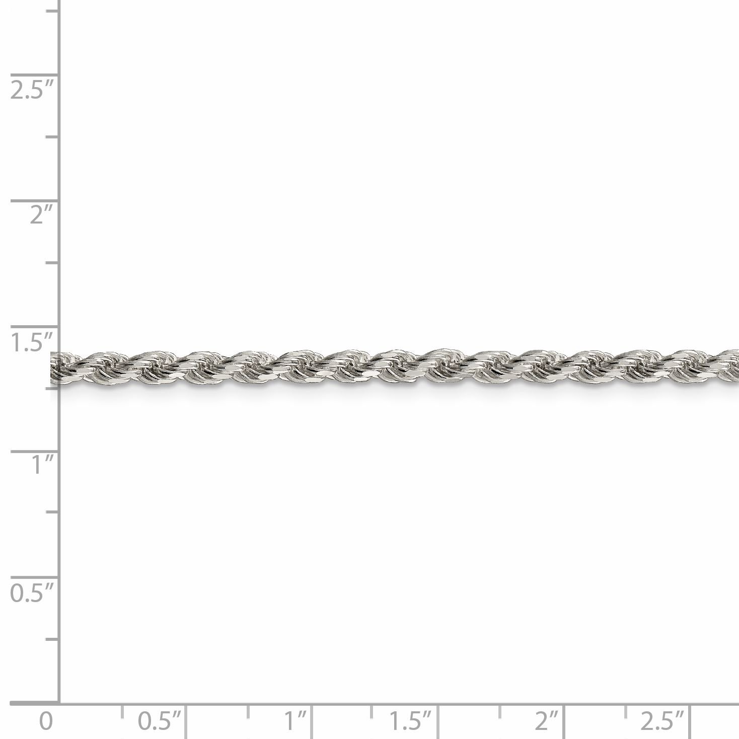 Sterling Silver 3mm Diamond-Cut Rope Chain Necklace for Men & Women - Durable & Elegant Jewelry for Everyday Wear, Gifts & Special Occasions