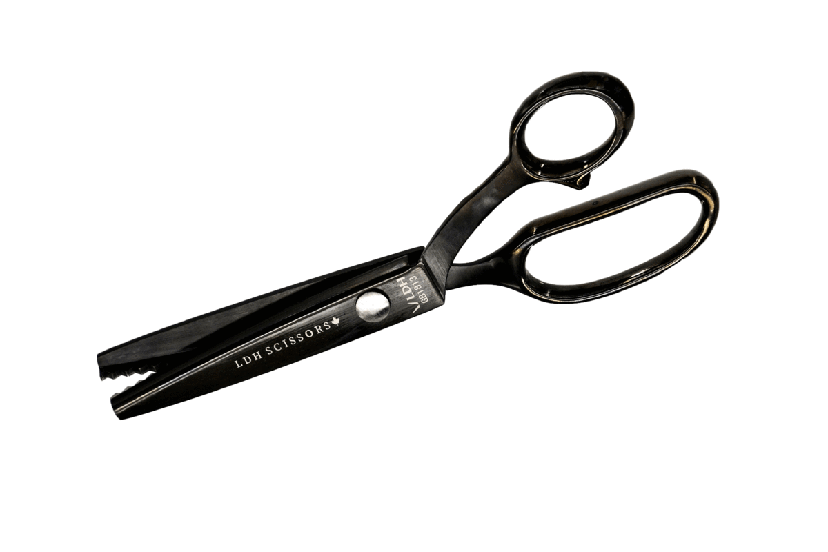 Professional Pinking Shears - 8 Inch Midnight Black Edition | LDH Premium Fabric Scissors for Sewing, Quilting & Crafting | Perfect for DIY Projects & Dressmaking