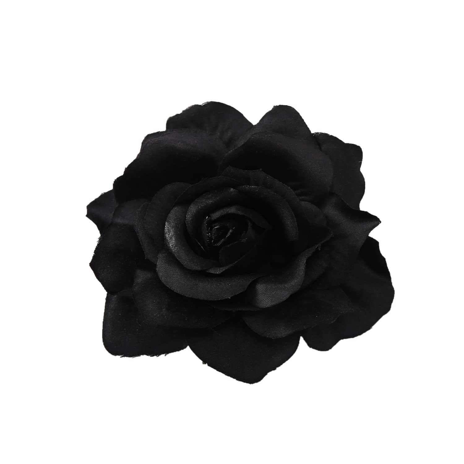 Sisadodo Black Rose Flower Hair Clip for Women - Floral Hair Accessories, Hair Barrettes & Brooch Pin, Perfect Gift for Women & Girls (Birthday, Christmas) - Elegant for Weddings, Parties & Daily Styling