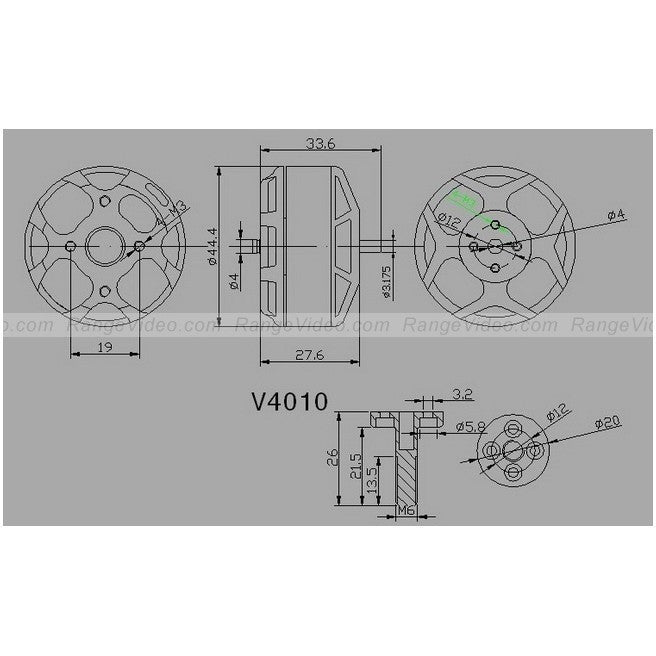 Sunnysky V4010 44mm Brushless Motor - High Performance RC Drone Motor for FPV Racing, DIY Quadcopters, and Aerial Photography Drones