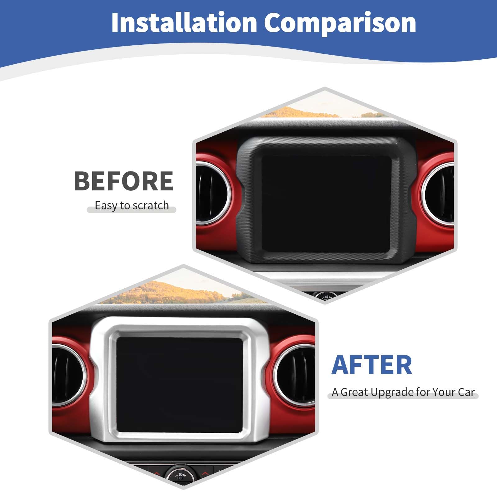 Jeep JL Center Console Radio Display Panel Trim Cover - Compatible with Wrangler JL/JLU & Gladiator JT (2018-2023) - 8.4