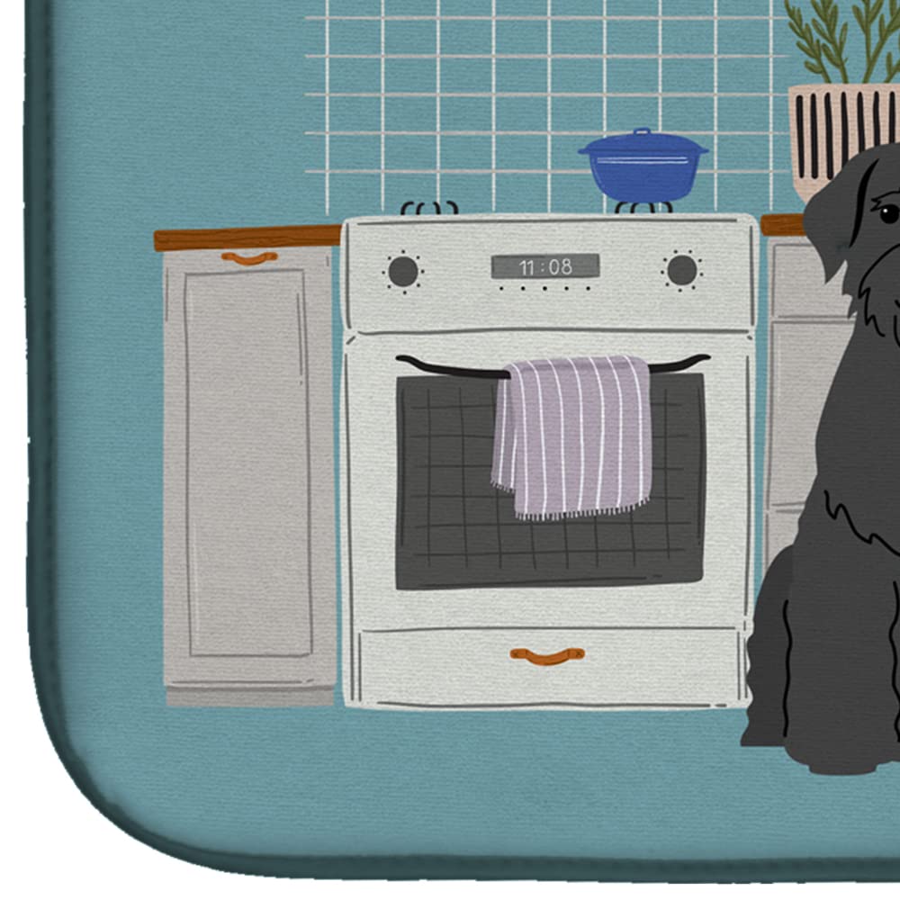 Giant Schnauzer Dish Drying Mat - Absorbent Kitchen Counter Pad 14x21