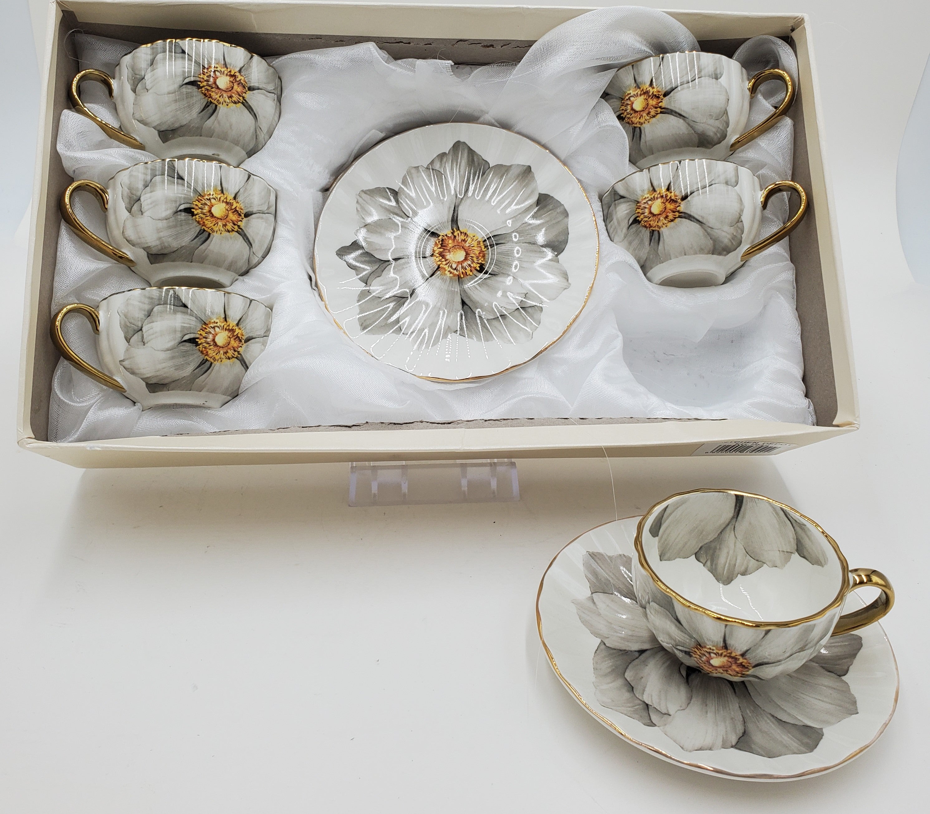 6-Piece Coffee Set with Floral Design - Perfect for Home, Office, and Gift Giving