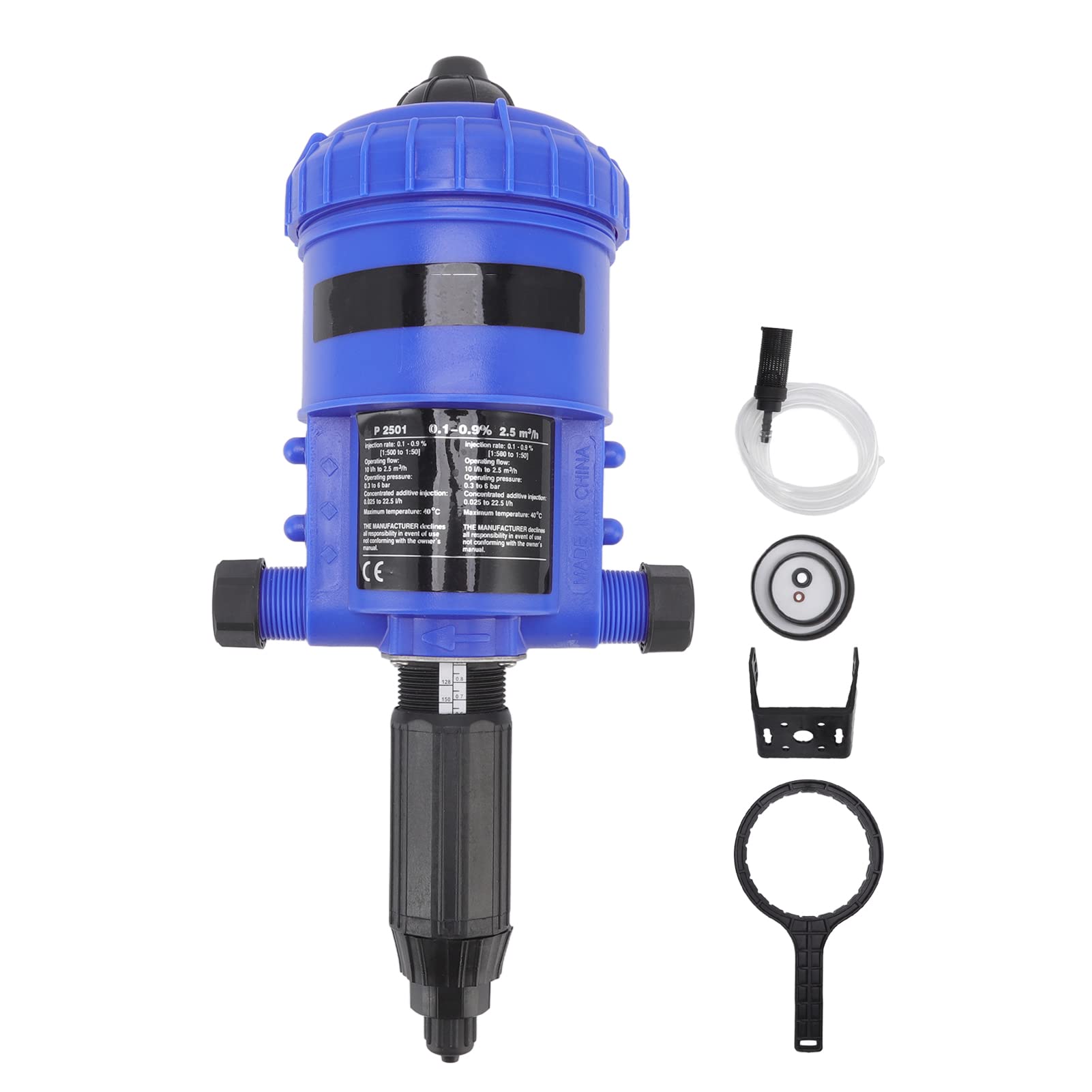 EVTSCAN 0.1%-0.9% Adjustable Automatic Proportional Fertilizer Injector | G3/4 Water Powered Dosing Pump | for Garden, Landscape & Greenhouse Drip Irrigation | Perfect for Hydroponics, Lawn Care & Agricultural Fertilization Systems