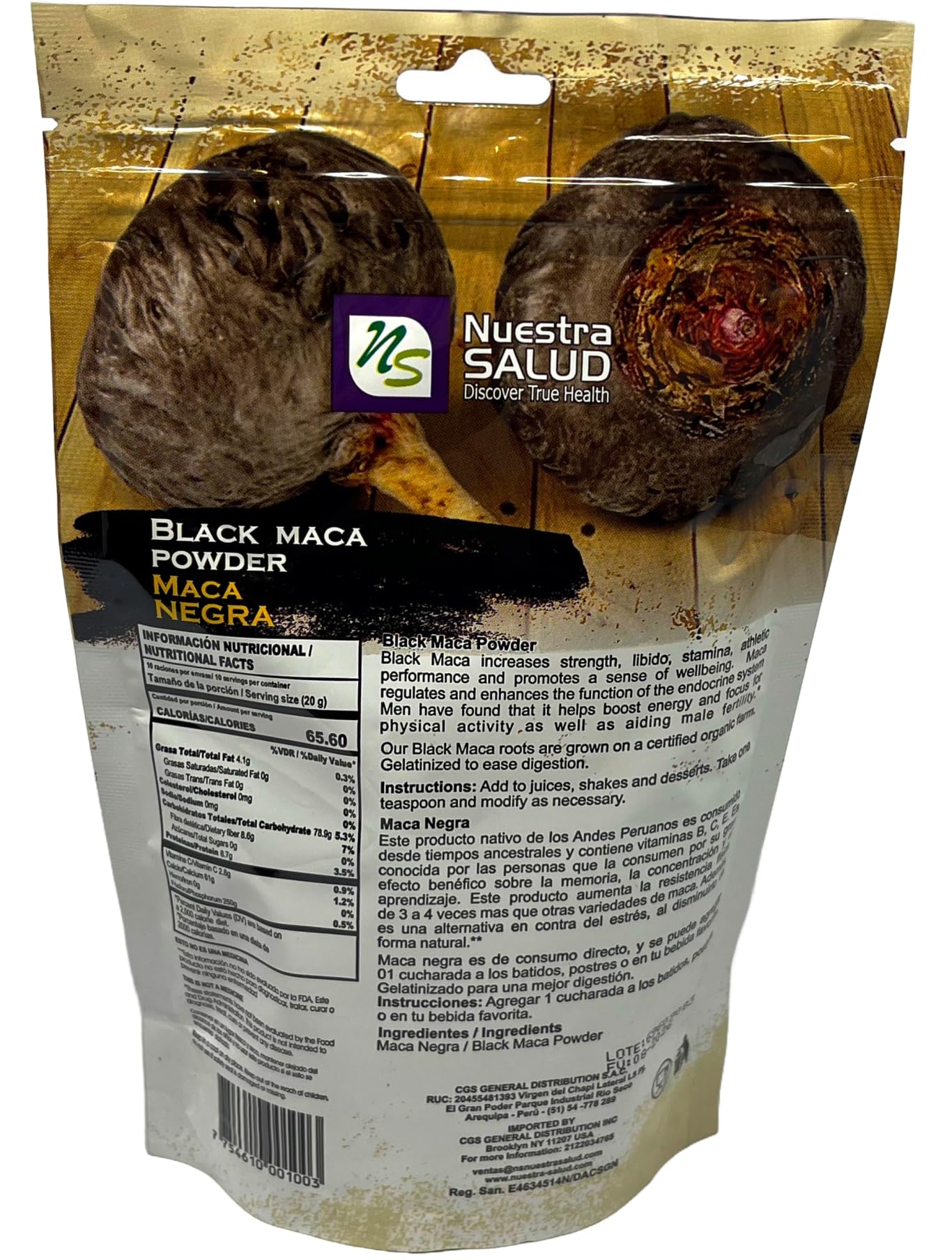 Organic Black Maca Powder 200g - Premium Peruvian Maca Root Supplement for Energy & Vitality - Perfect for Smoothies, Coffee & Natural Wellness Boost