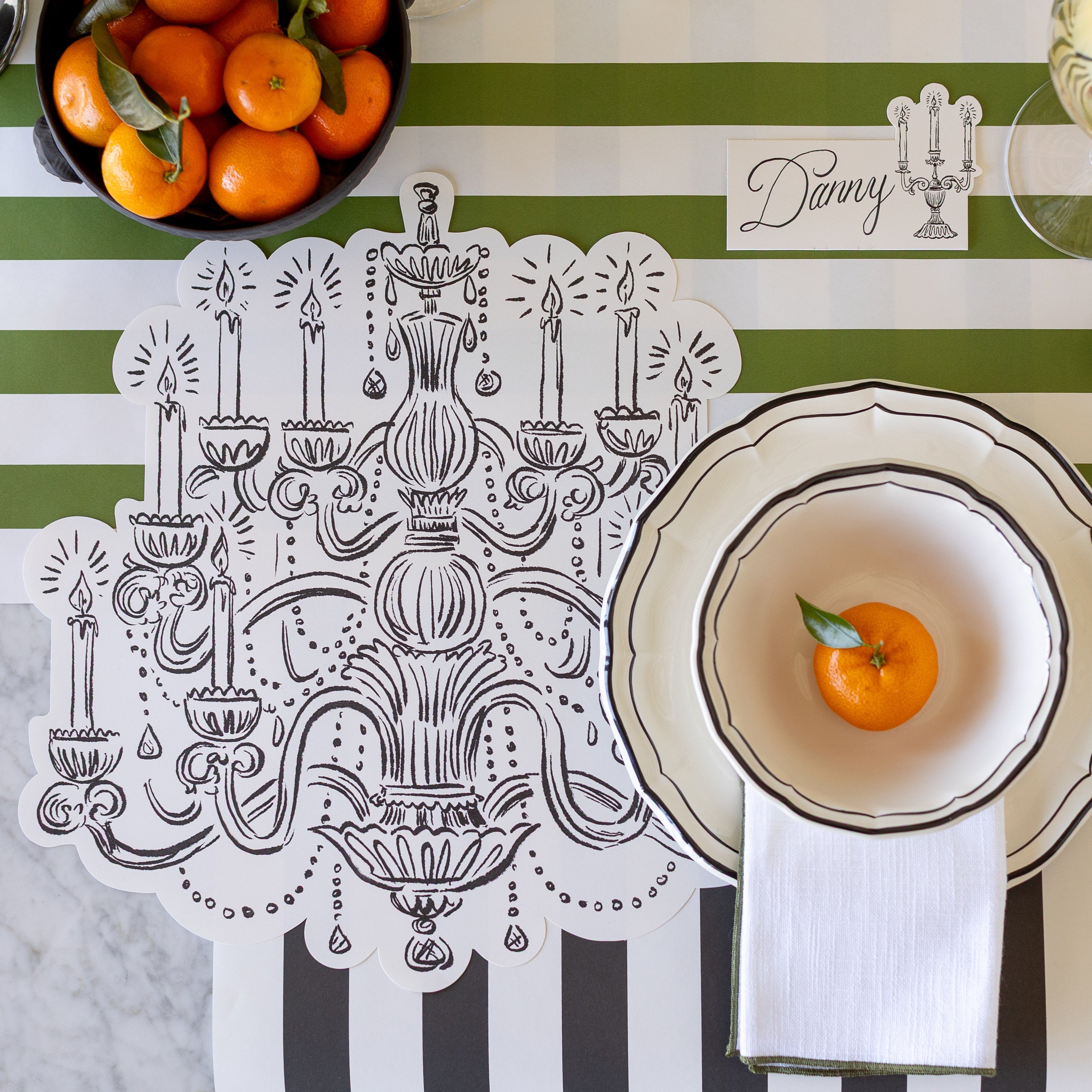 Elegant Die-Cut Chandelier Placemats Set of 4 - Decorative Table Mats for Dining Room, Wedding, Party & Home Decor - Premium Quality Place Settings for Formal Dinner & Holiday Gatherings