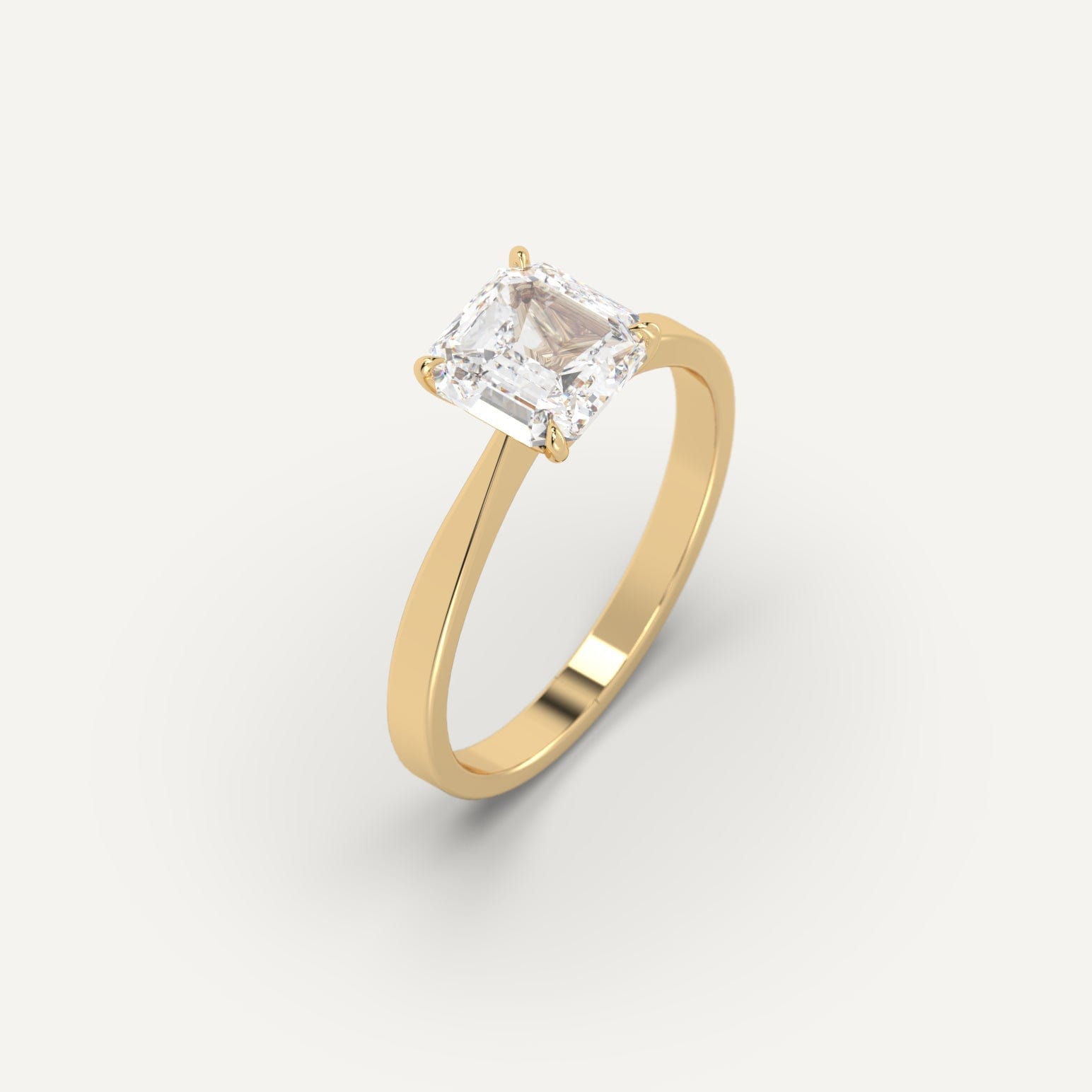 2 Carat Asscher Cut Diamond Engagement Ring for Women - Vintage Style Solitaire Wedding Band - Perfect for Proposals, Anniversaries & Special Occasions