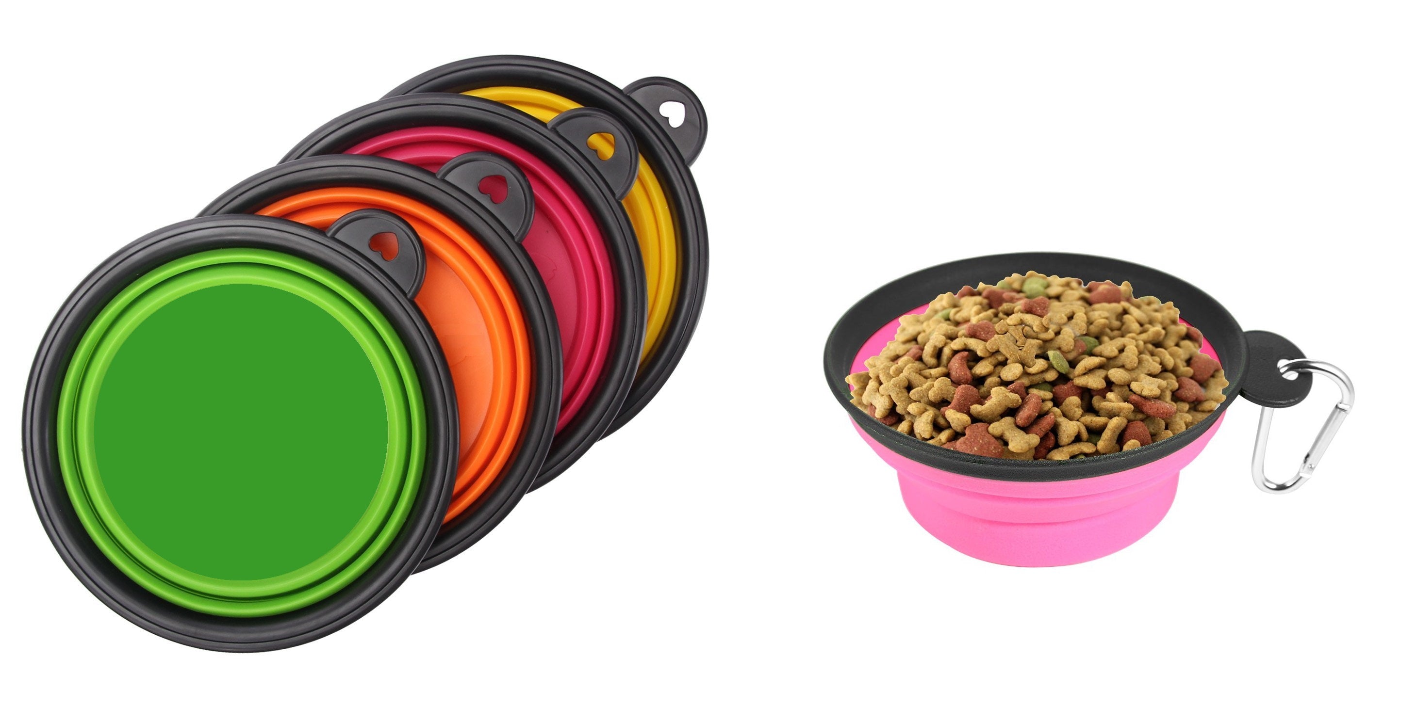 Durable Plastic Dog Bowl - Portable & Lightweight Pet Feeding Dish for Travel, Hiking & Outdoor Use
