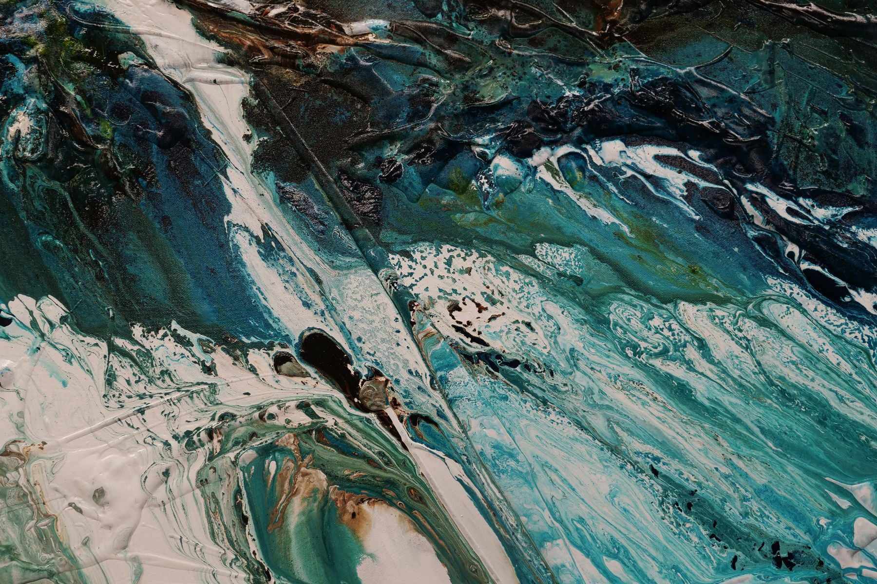 Natural Teals 200cm x 80cm Teal Textured Abstract Canvas Art Painting - Perfect for Living Room, Bedroom, or Office Wall Decor