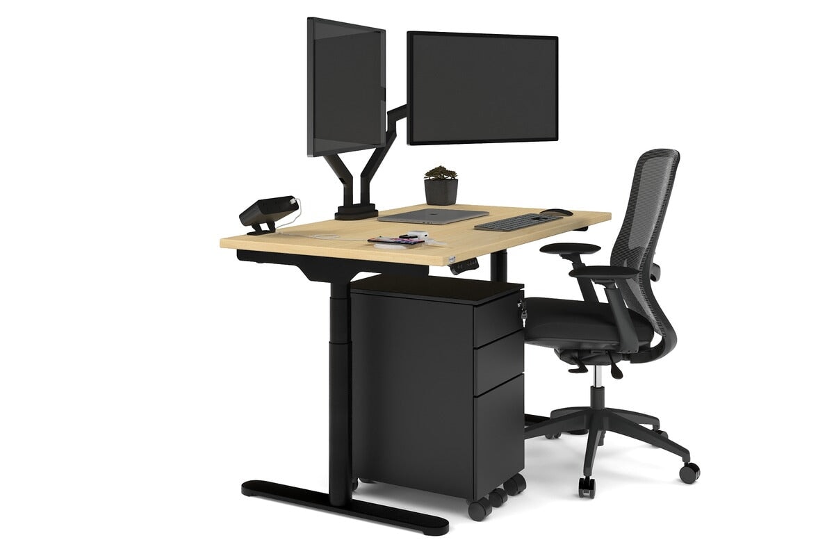 Flexi Premium Height Adjustable Single Workstation Desk - 1200L x 700W - Ergonomic Standing Desk for Home Office & Workspace
