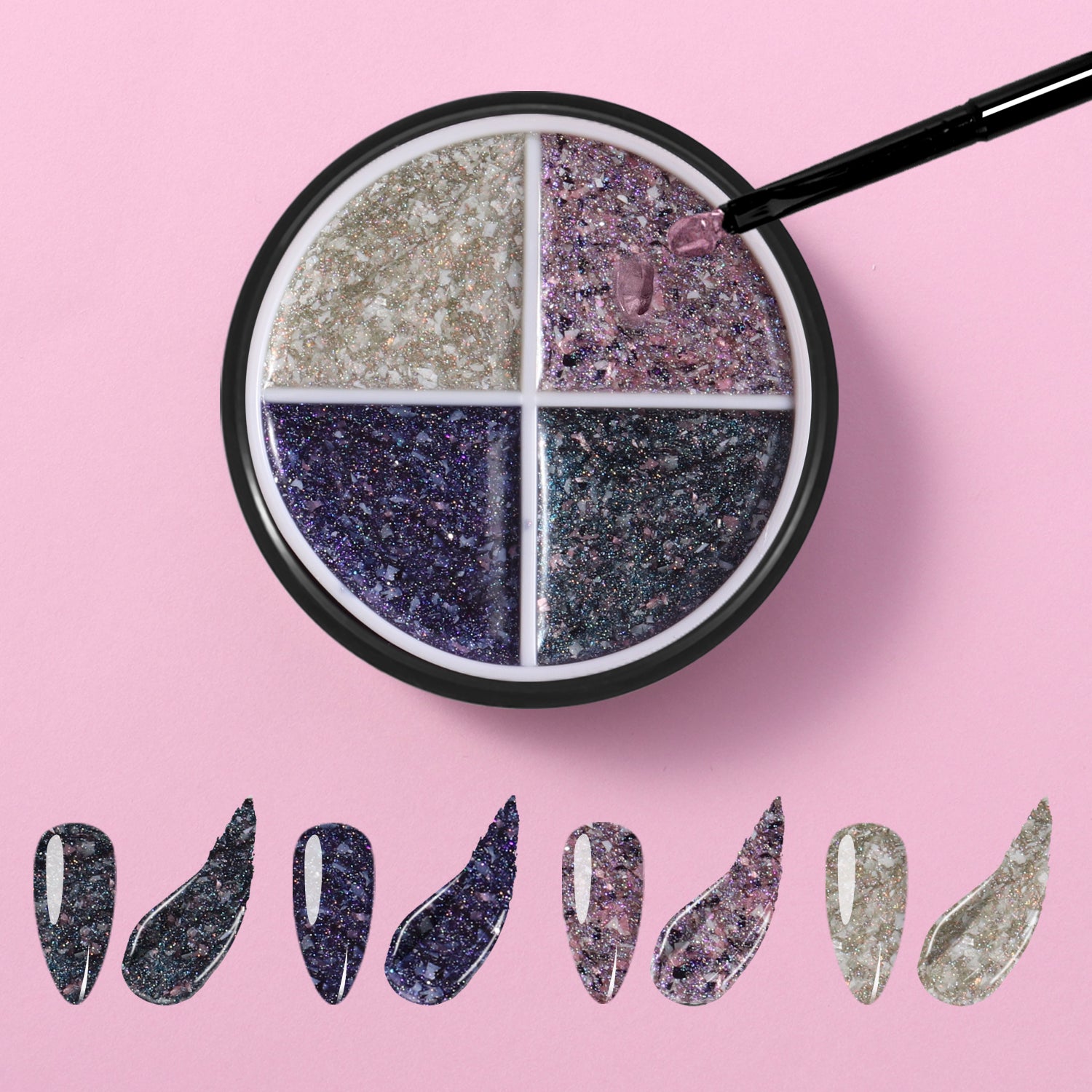 4-in-1 Solid Gel Nail Polish Set - Long Lasting UV/LED Soak Off Gel for Manicure & Pedicure | Perfect for Home Nail Salon, DIY Nail Art, and Professional Use