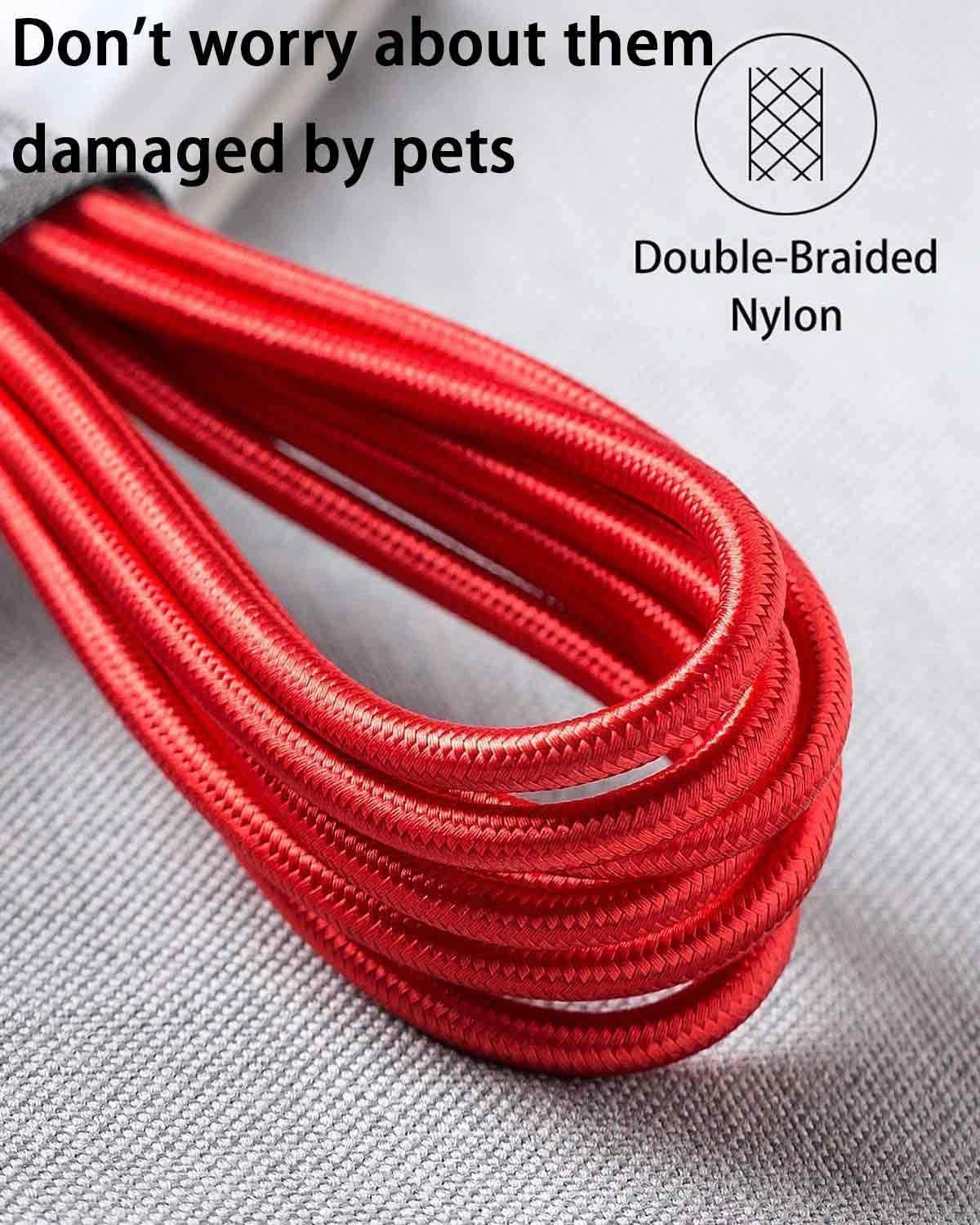 100W USB-C to USB-C Fast Charging Cable 10FT 2-Pack, Durable Nylon Braided Type-C Cable for Samsung Galaxy S22/S21/S20/Note 20, MacBook Pro, iPad Mini 6/Air 5/4, Google Pixel 6, PS5 Controller - Perfect for Home, Office & Travel Charging Needs